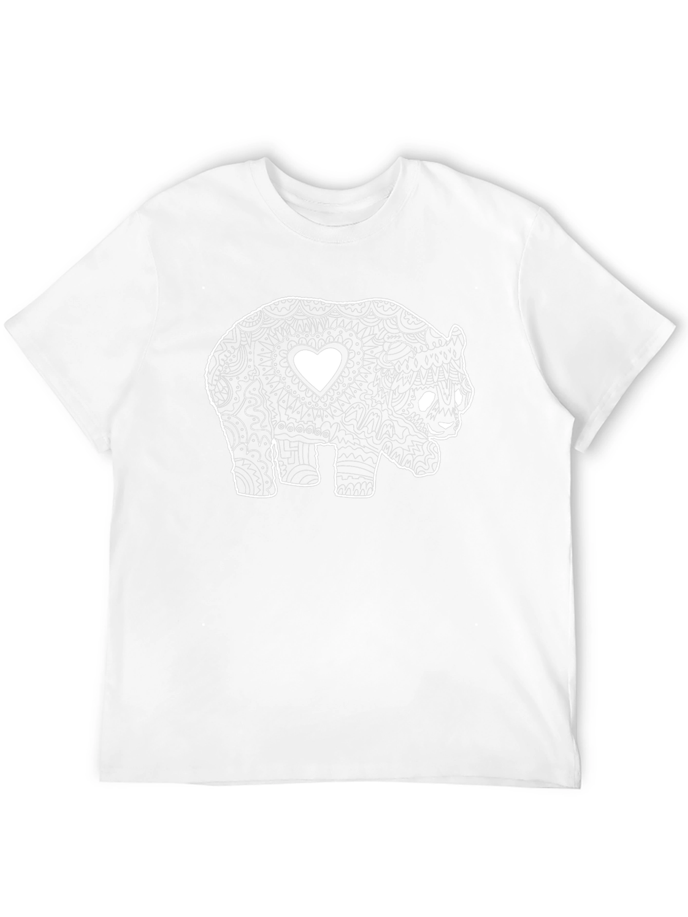 Panda Bear Heart Graphic Black Tee