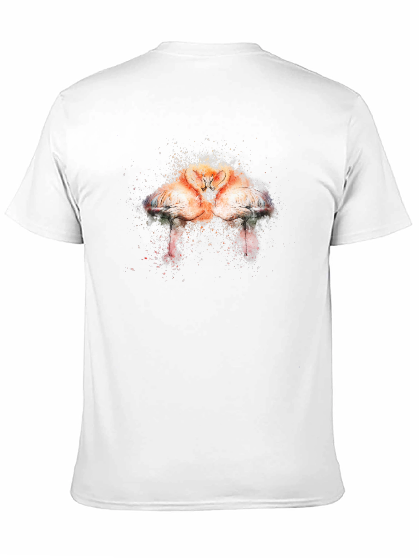 Flamingo Kiss Graphic Tee - Soft Black Cotton