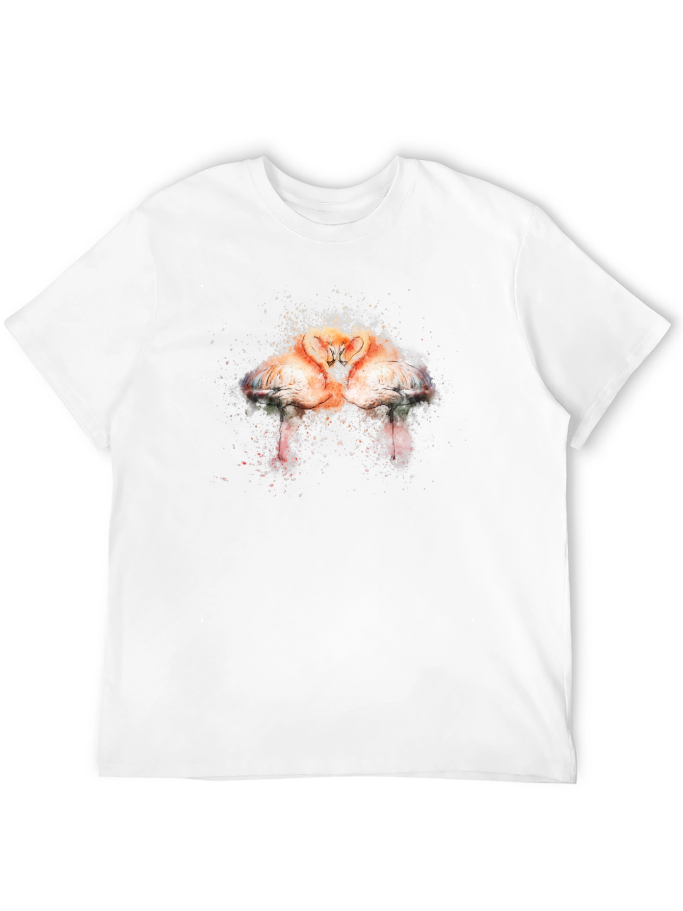Flamingo Kiss Graphic Tee - Soft Black Cotton