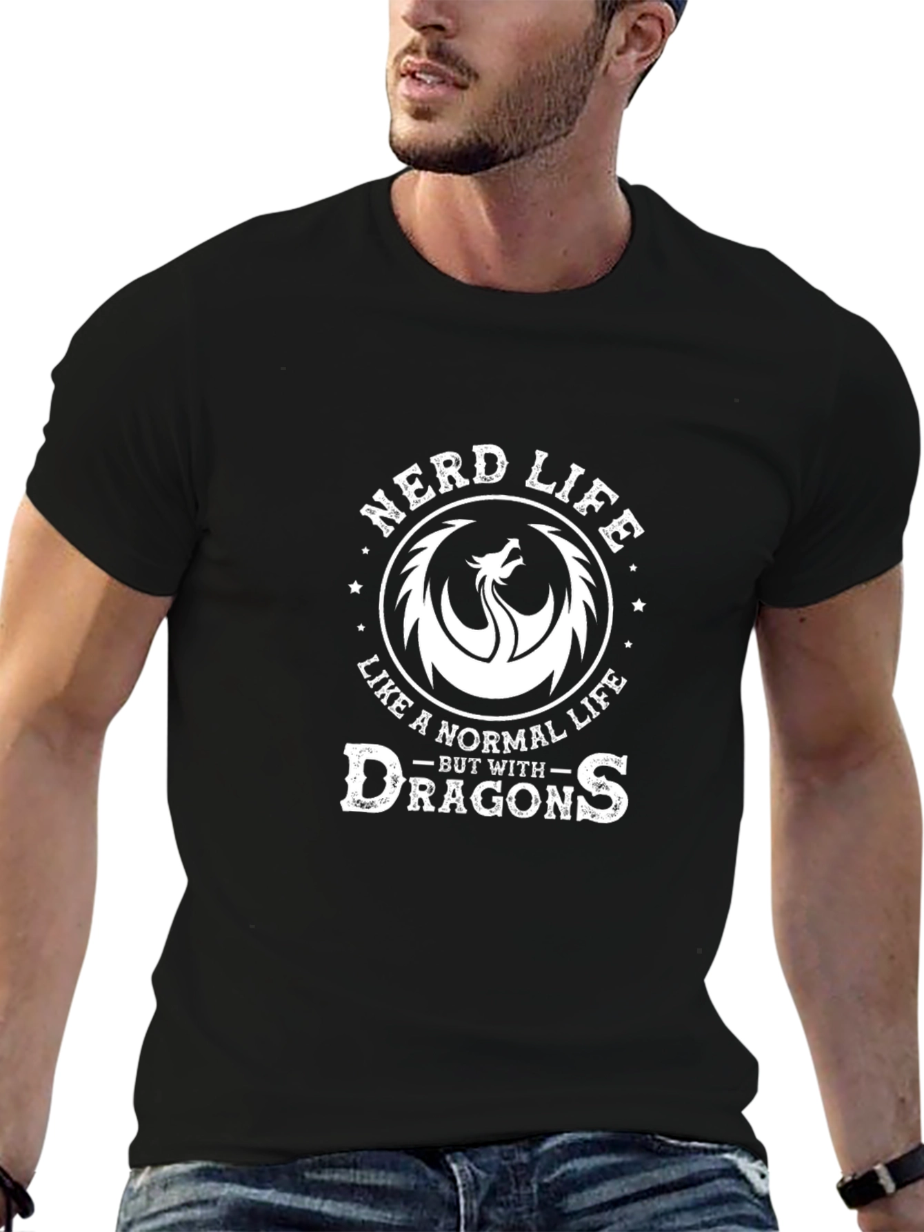 Nerd Life Dragon Graphic T-Shirt