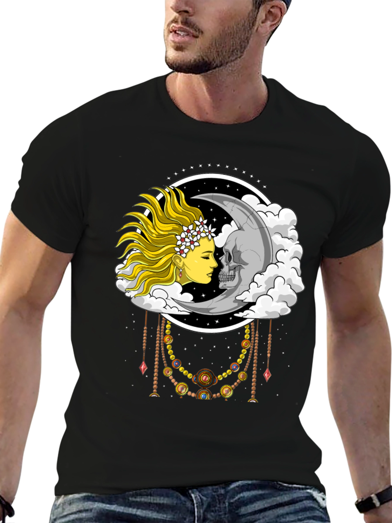 Sun and Moon Graphic Tee - Celestial Design