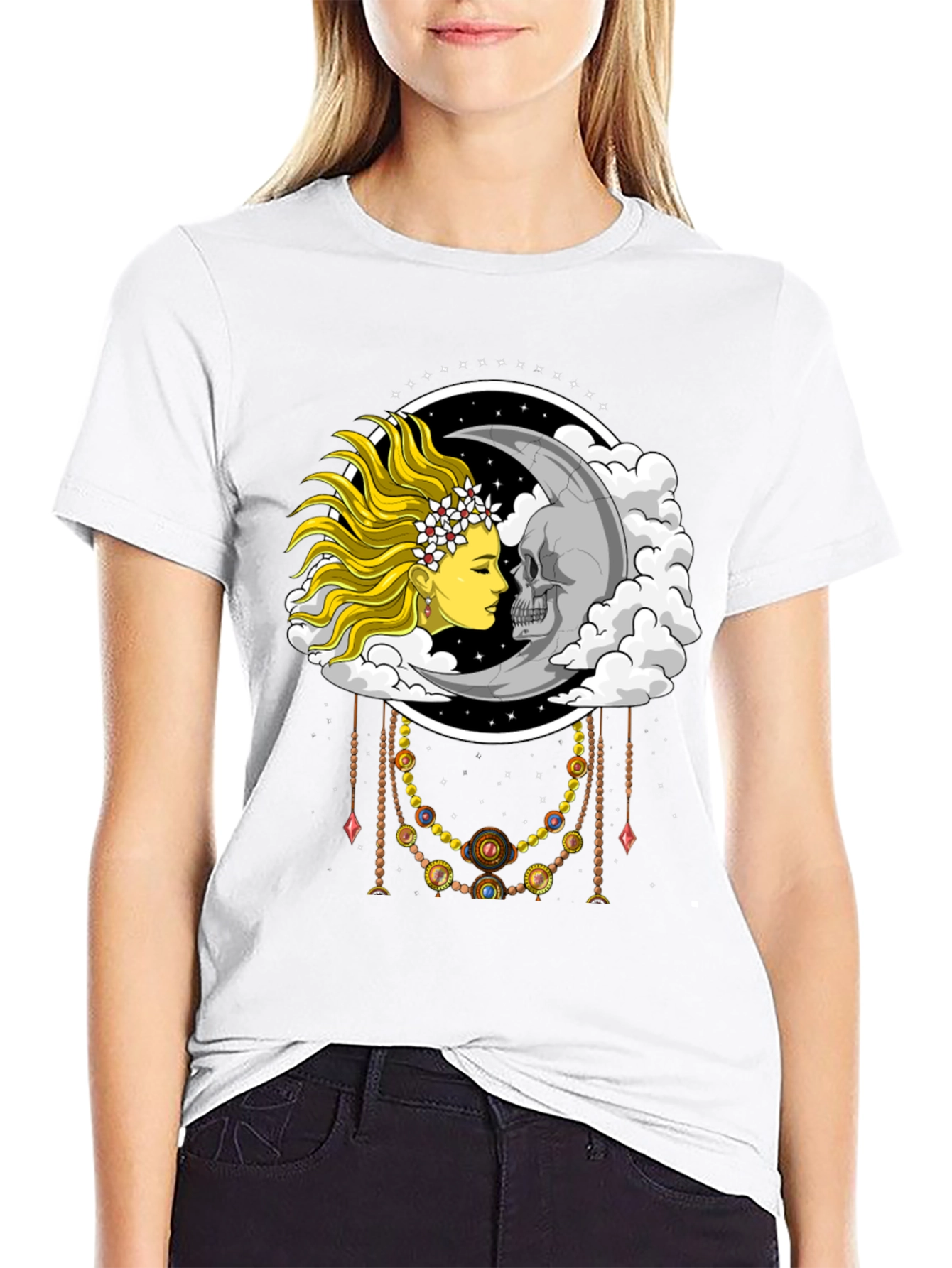 Sun and Moon Graphic Tee - Celestial Design