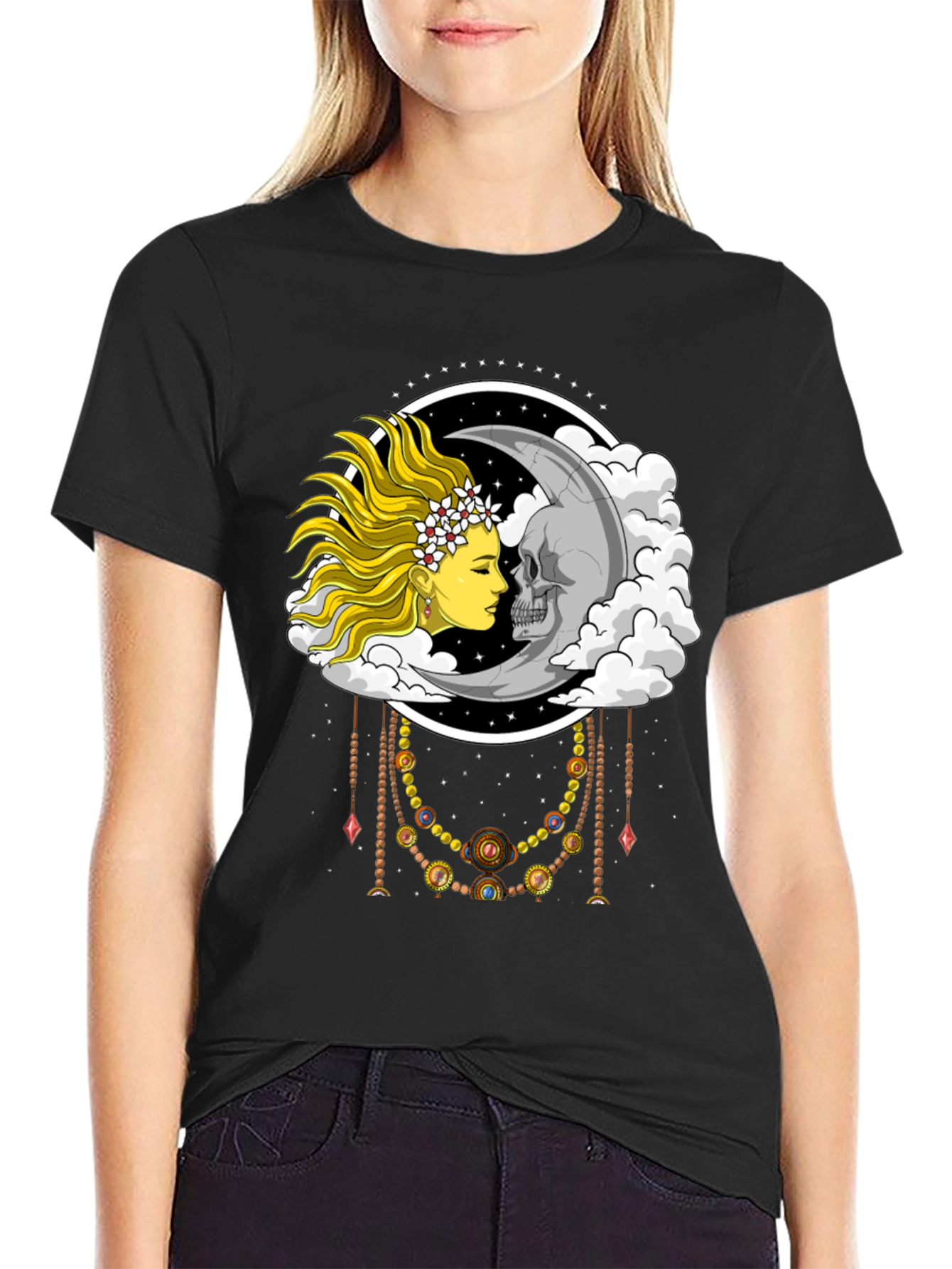 Sun and Moon Graphic Tee - Celestial Design