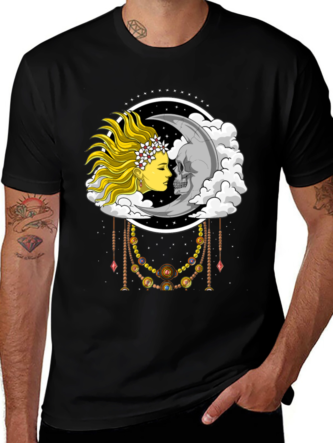 Sun and Moon Graphic Tee - Celestial Design