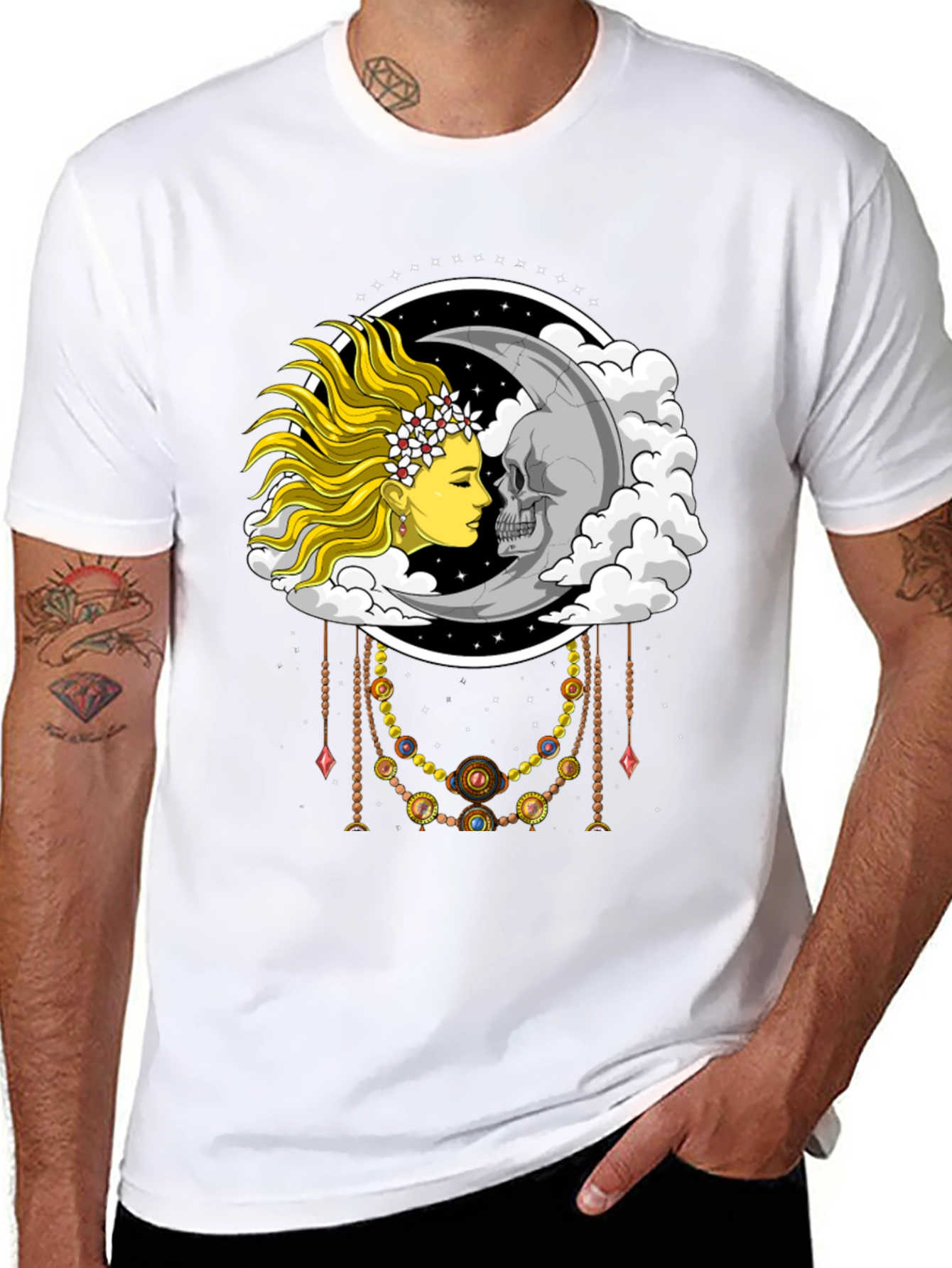 Sun and Moon Graphic Tee - Celestial Design