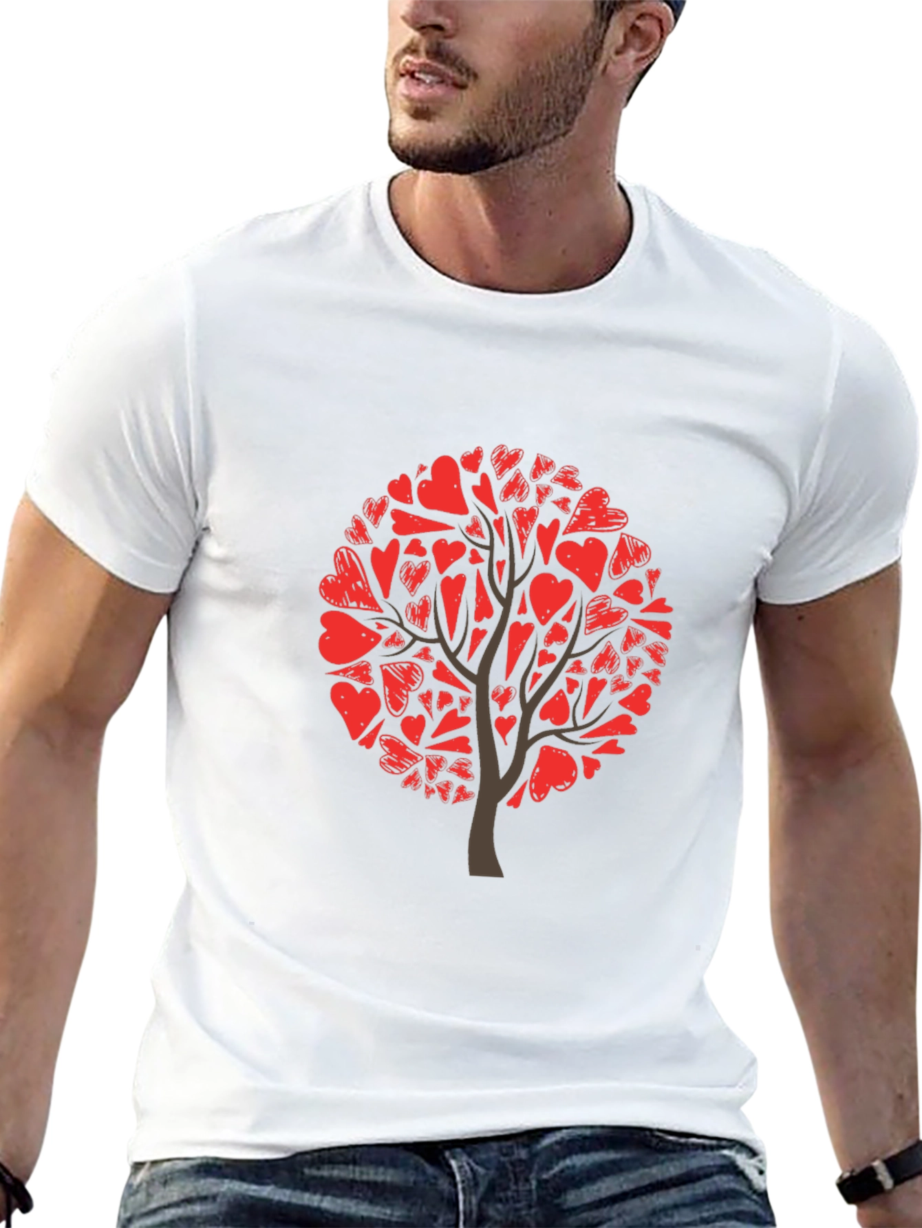 Heart Tree Graphic Tee - Black Cotton Blend