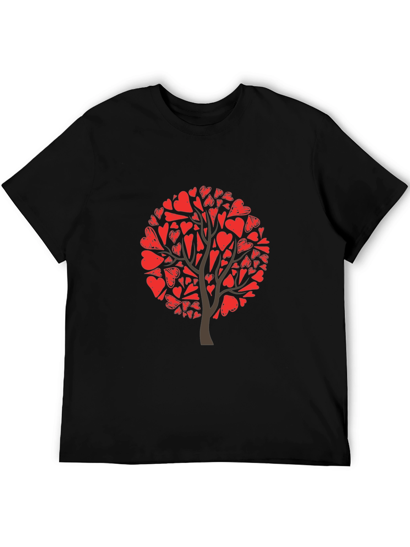 Heart Tree Graphic Tee - Black Cotton Blend