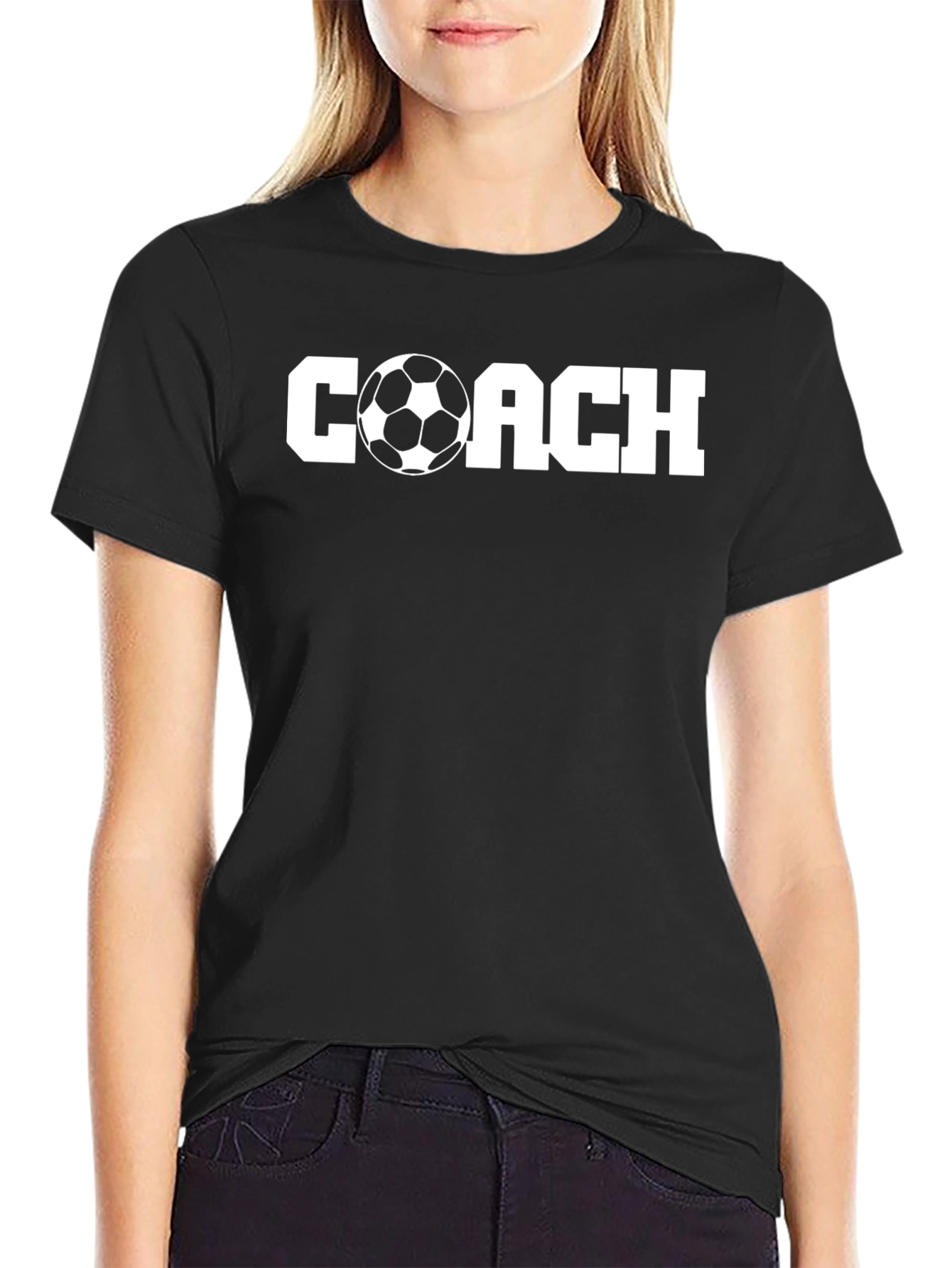 Soccer Coach T-Shirt - Black Soccer Ball Tee