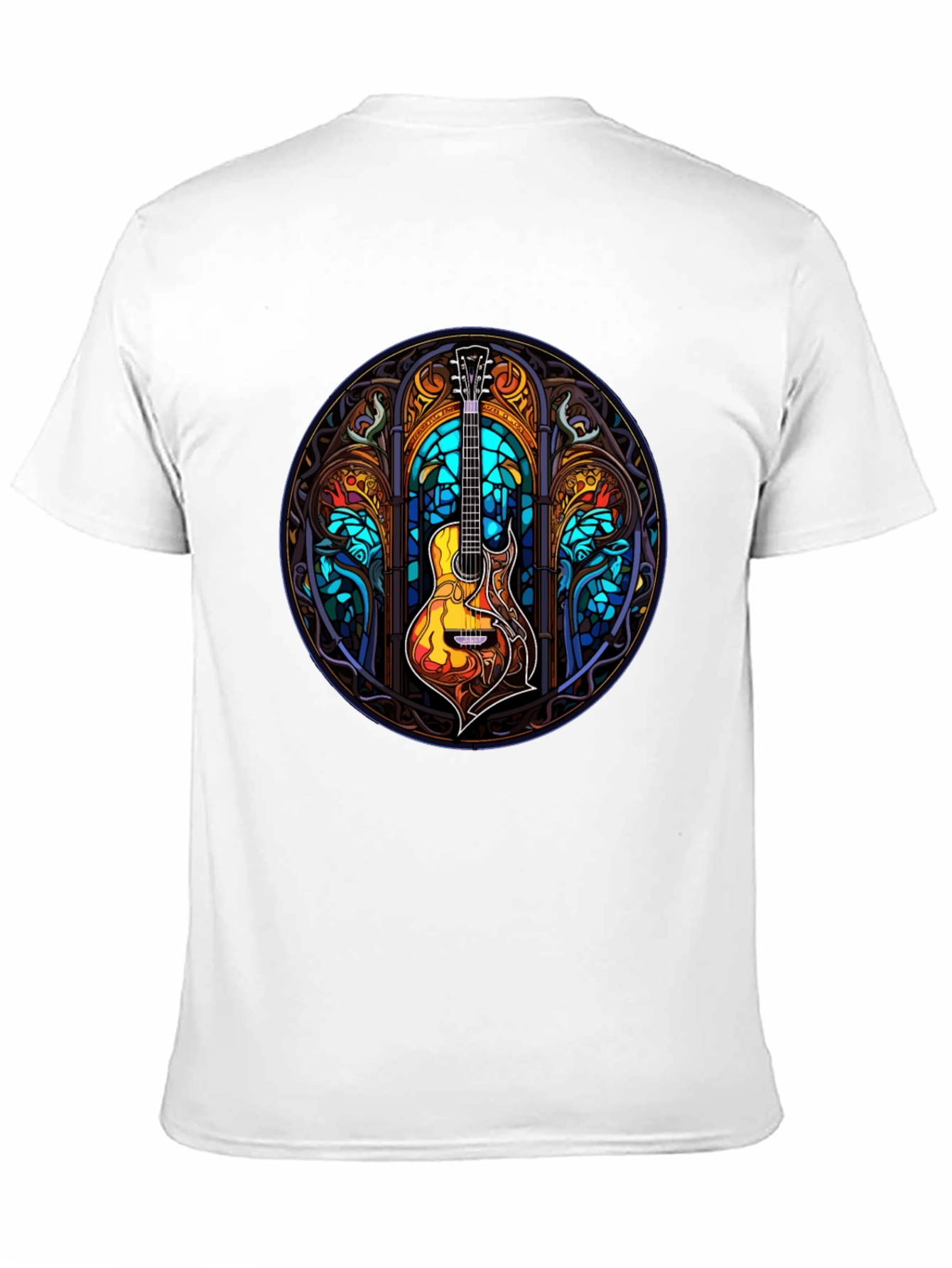 Stained Glass Guitar Graphic T-Shirt