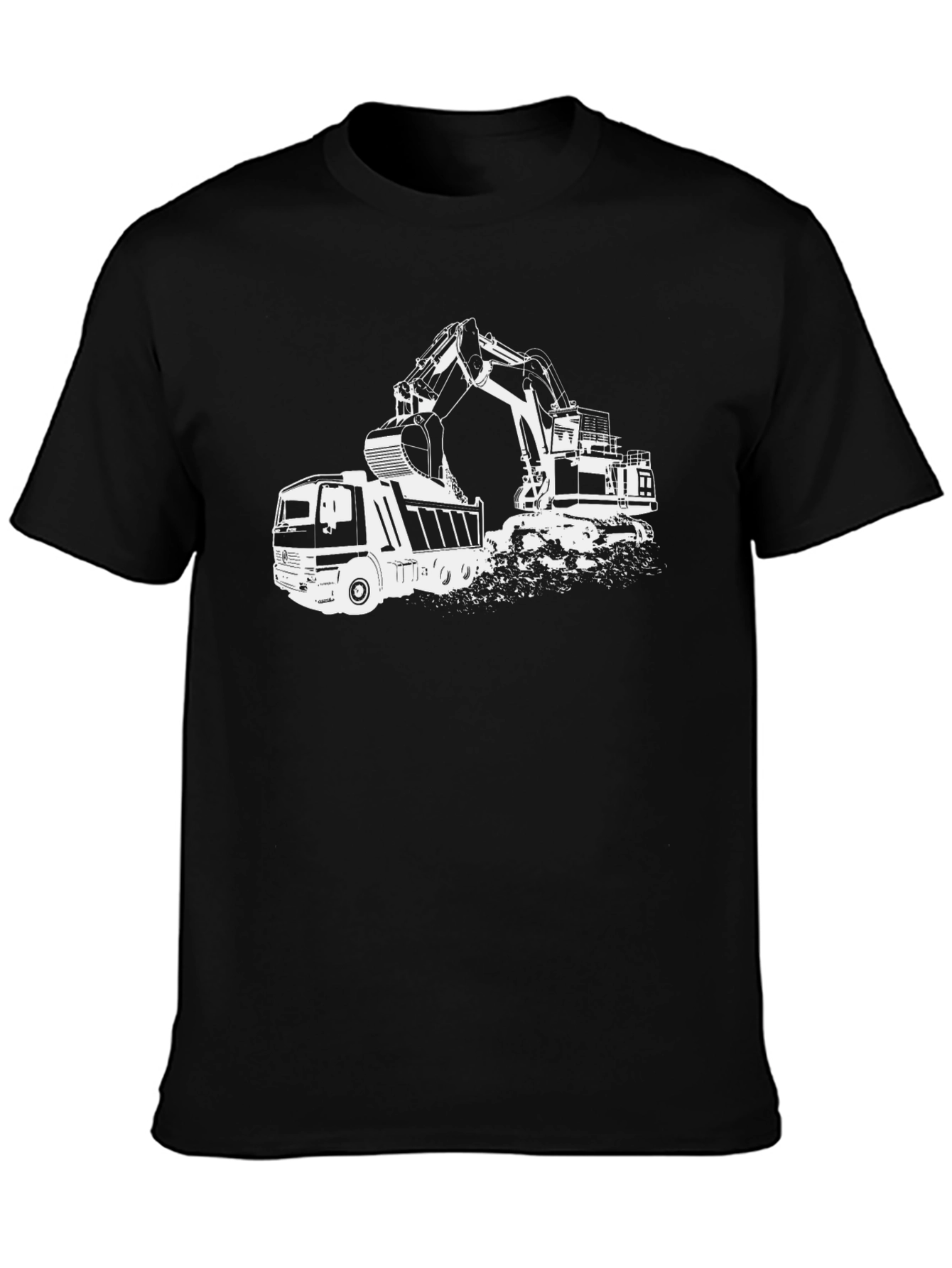 Construction Vehicle Graphic Tee - Black
