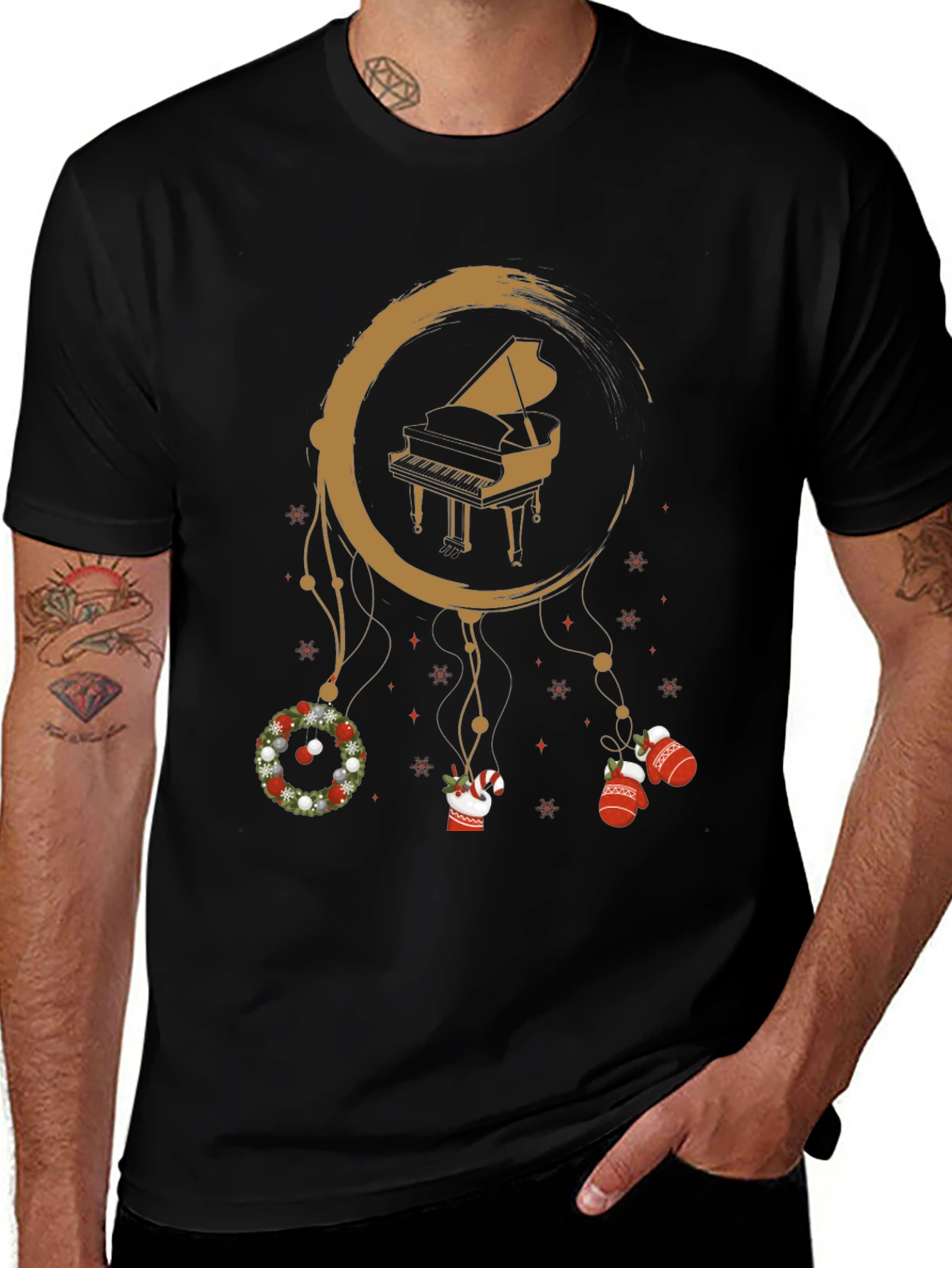 Christmas Piano Dreamcatcher T-Shirt