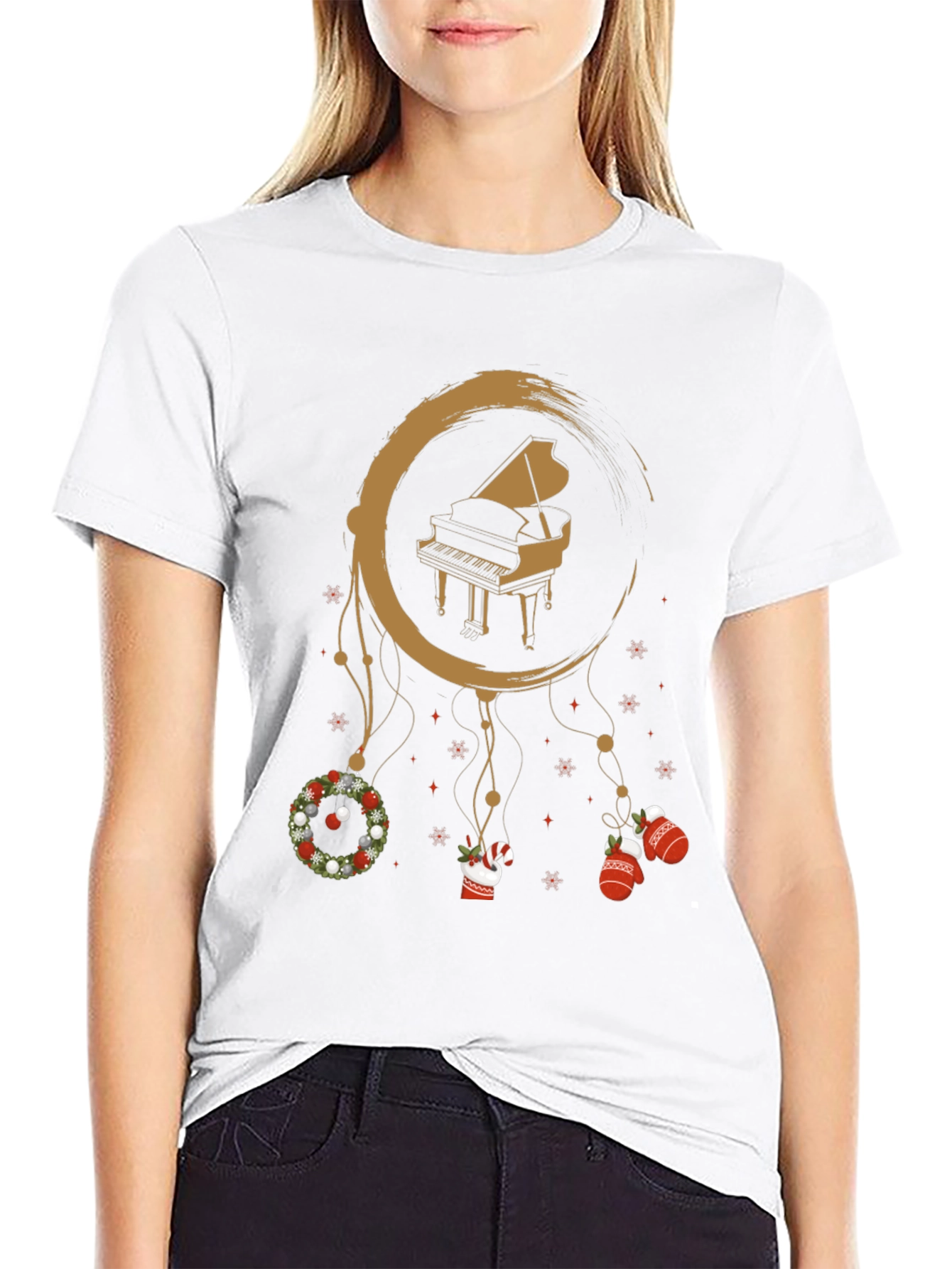 Christmas Piano Dreamcatcher T-Shirt