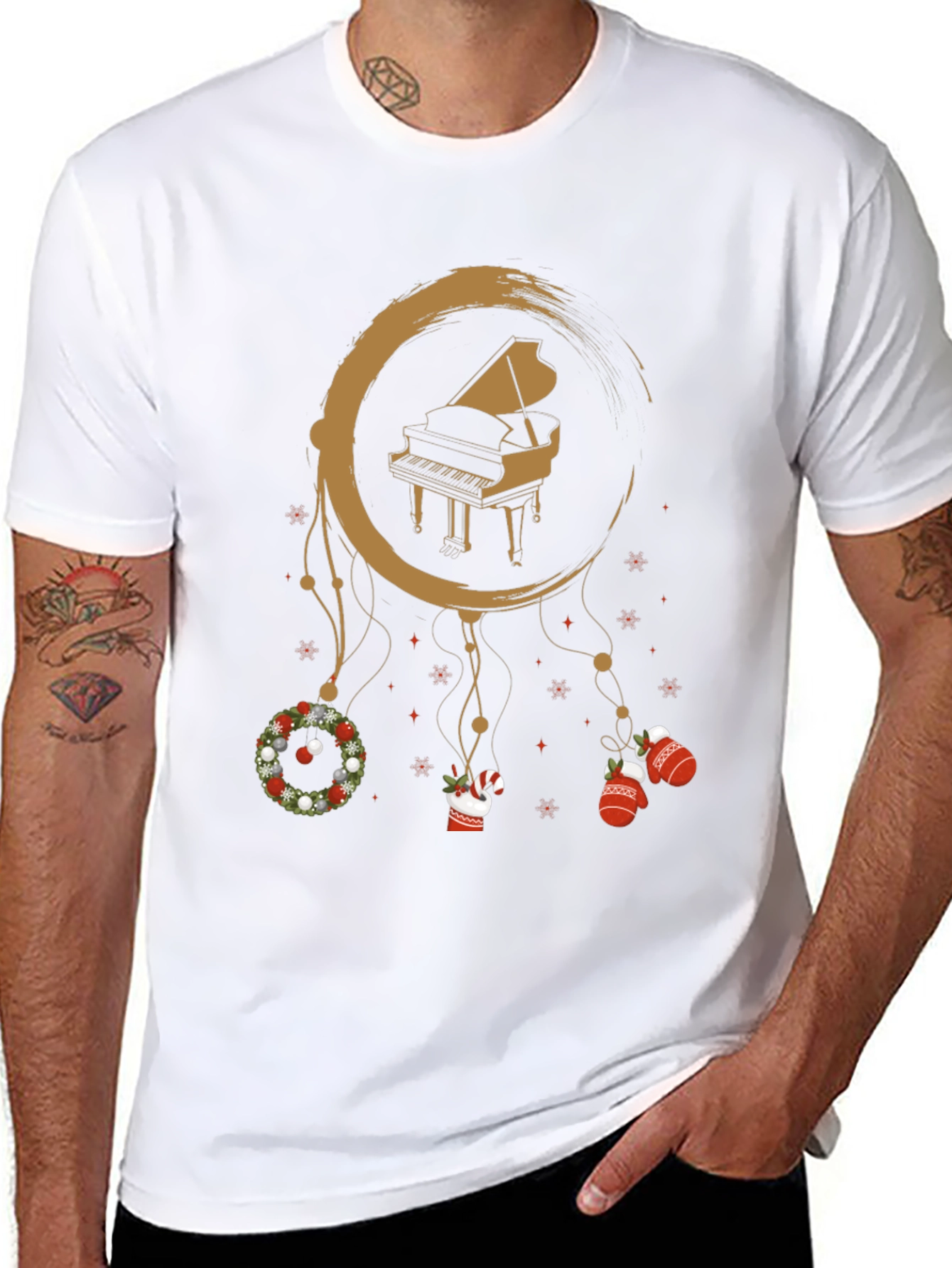 Christmas Piano Dreamcatcher T-Shirt
