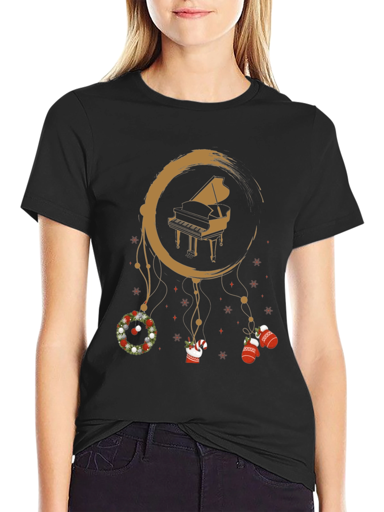 Christmas Piano Dreamcatcher T-Shirt