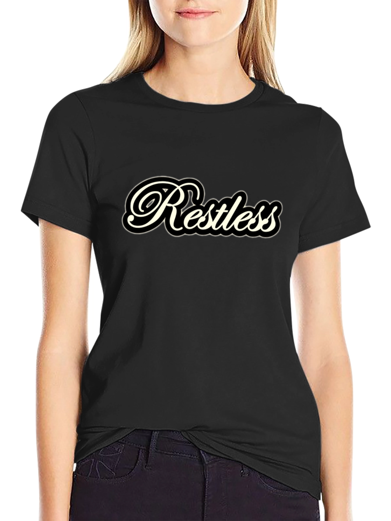 Restless Black T-Shirt: Casual Comfort