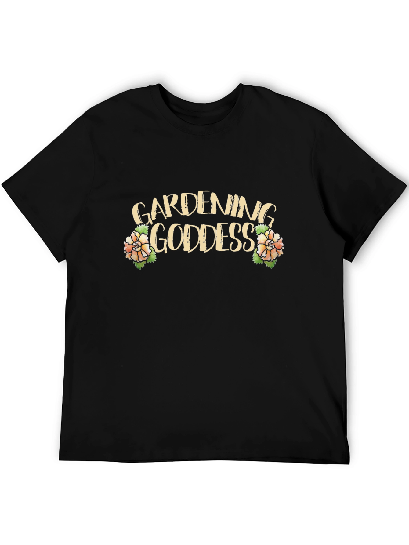 Gardening Goddess Graphic Tee - Black Cotton T-Shirt