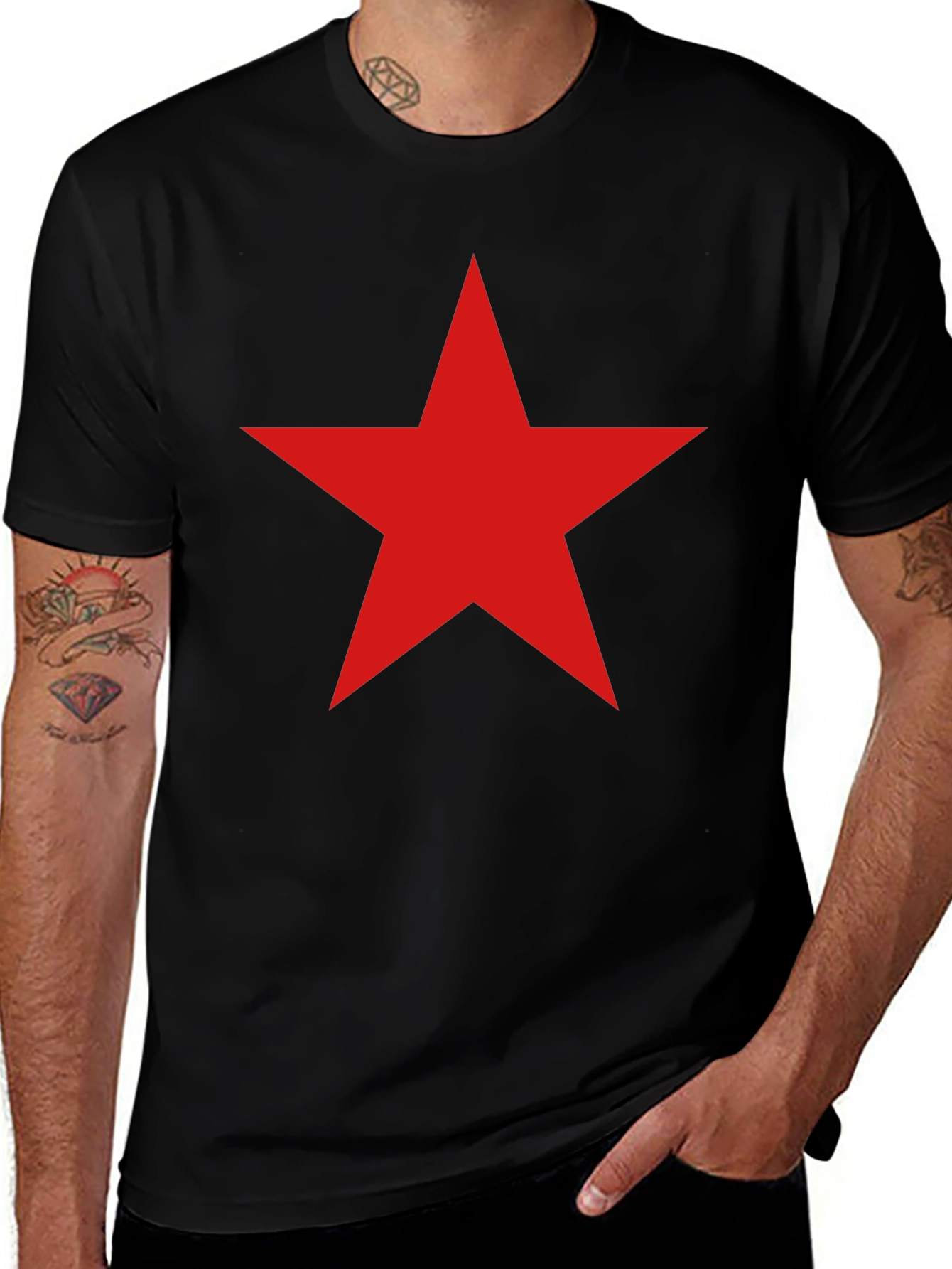 Red Star Graphic T-Shirt - Casual Wear