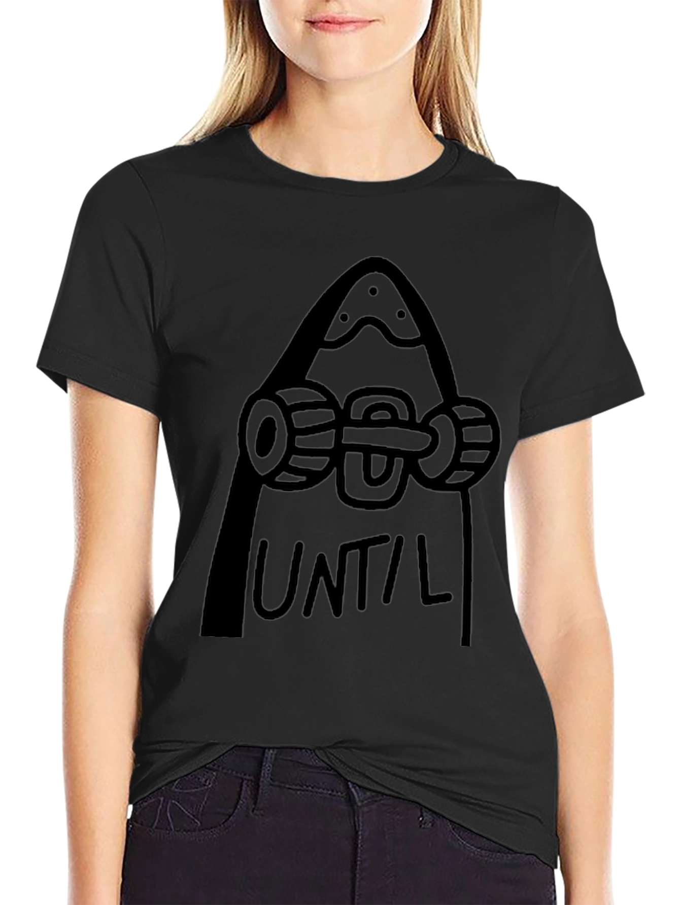 Skateboard Until Mountain Black Tee