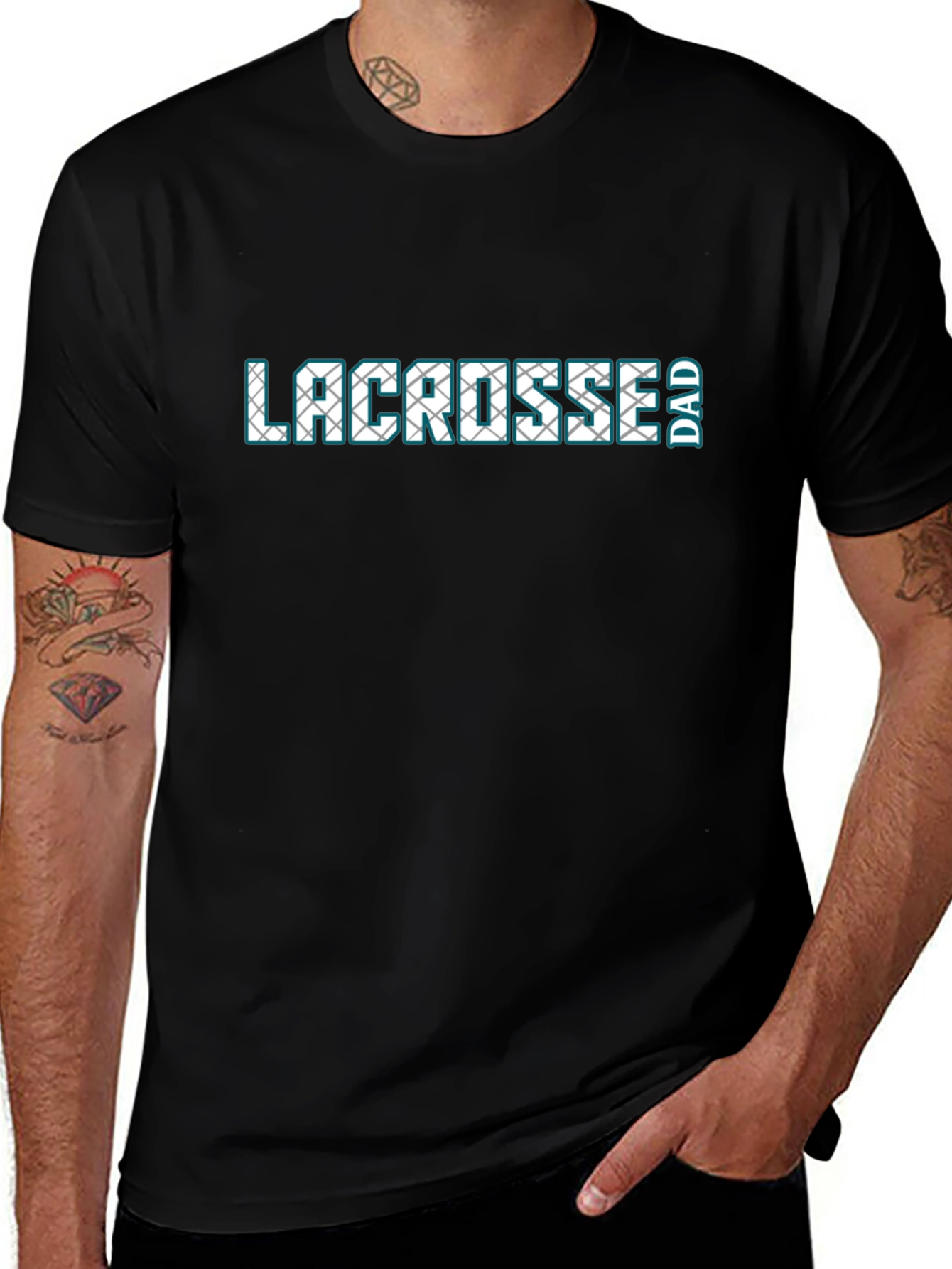 Lacrosse Dad Black Graphic Tee