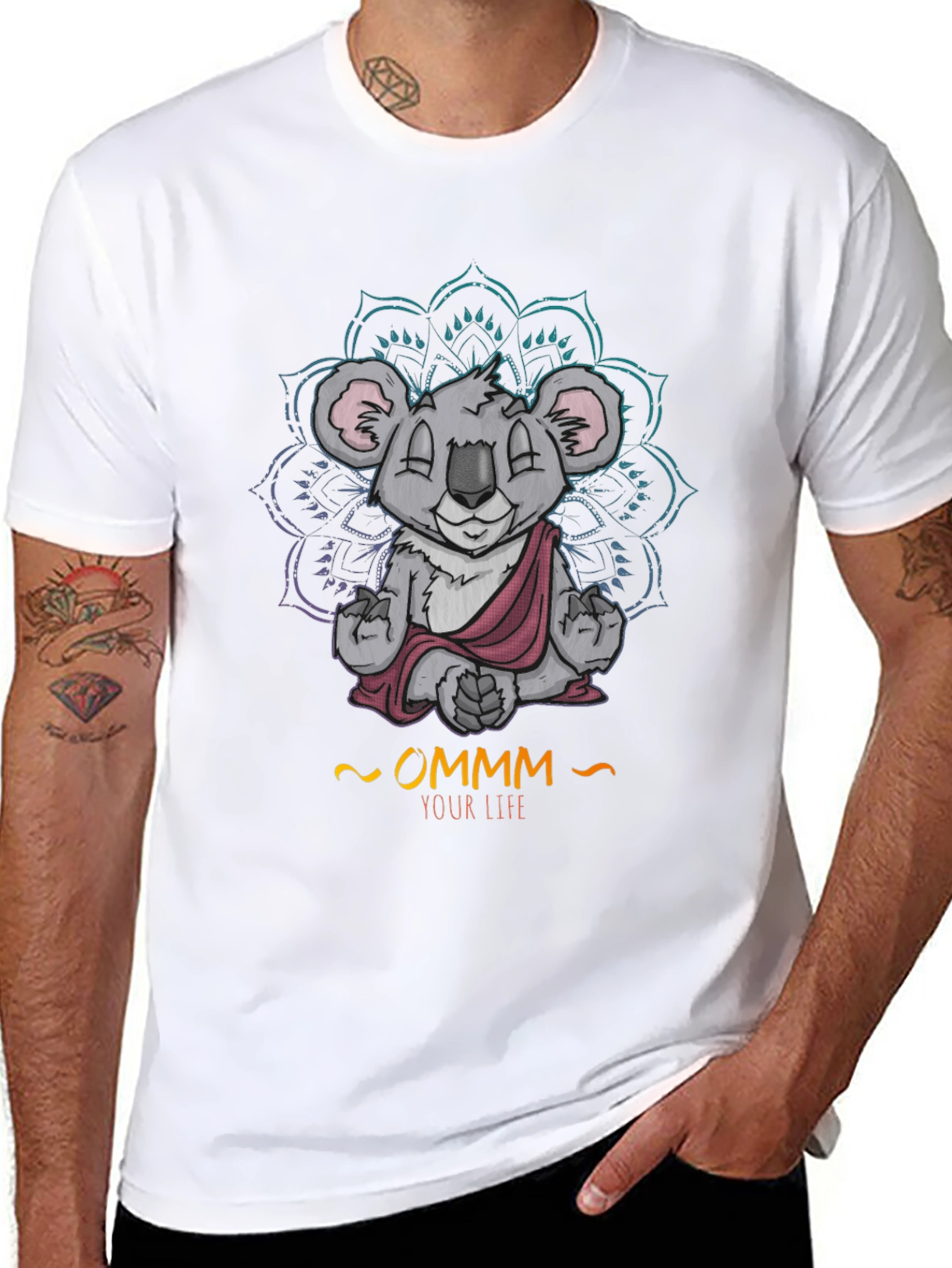 Zen Koala Ommm T-Shirt - Meditating Animal Tee