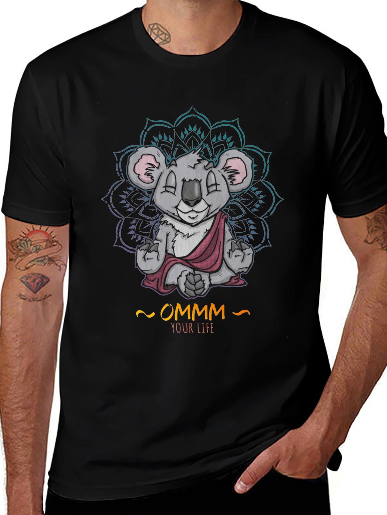 Zen Koala Ommm T-Shirt - Meditating Animal Tee