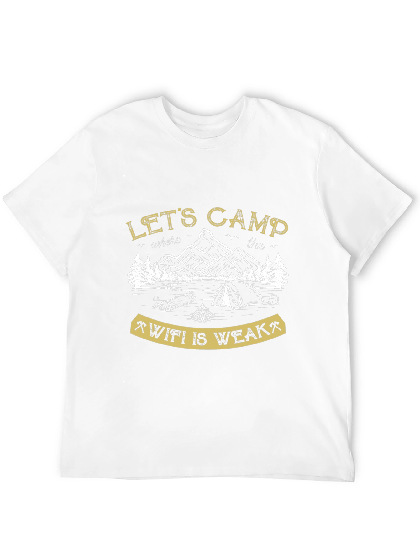 Lets Camp Where the Wifi is Weak Black T-Shirt