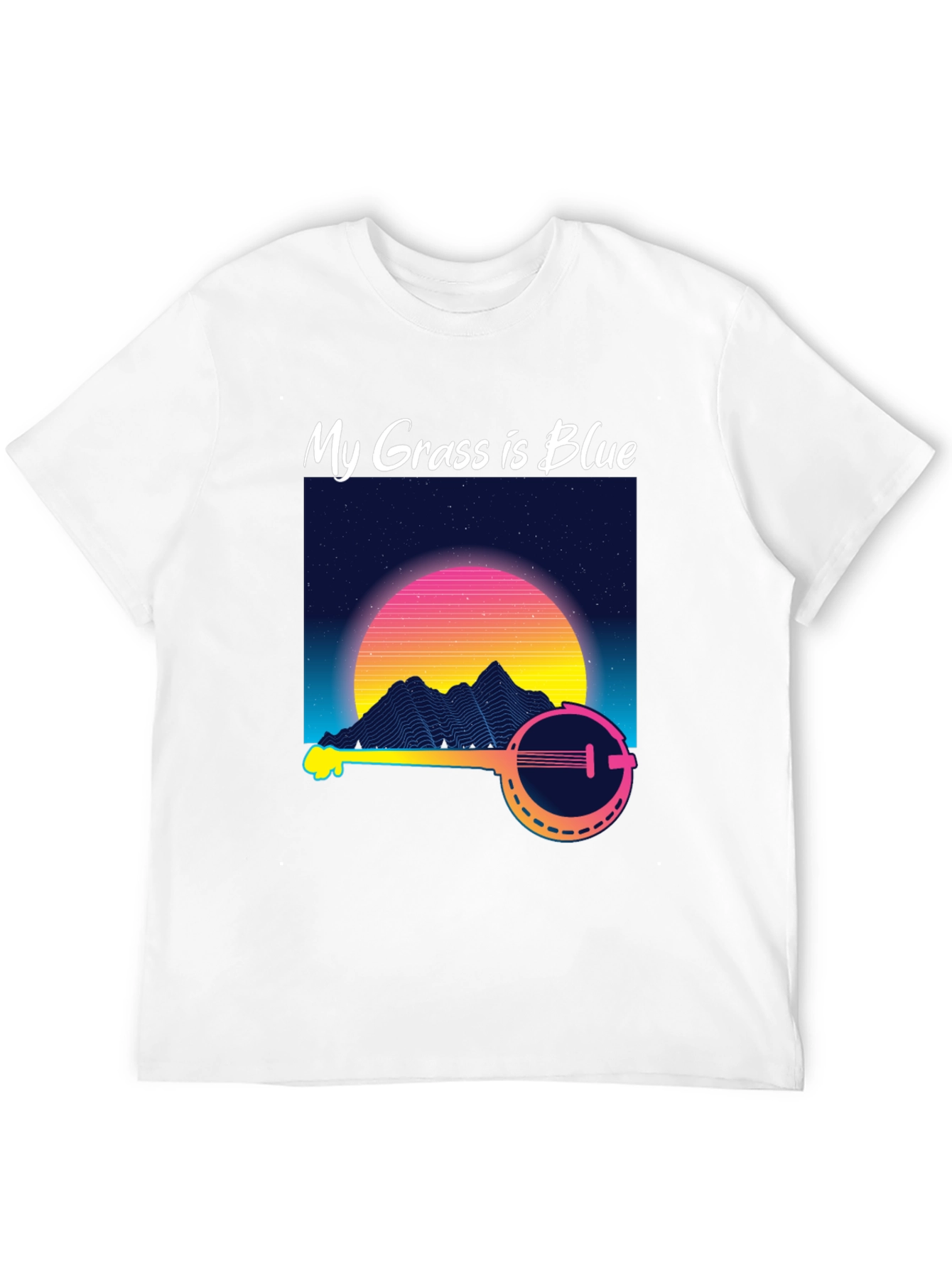 My Grass is Blue Retro Banjo T-Shirt