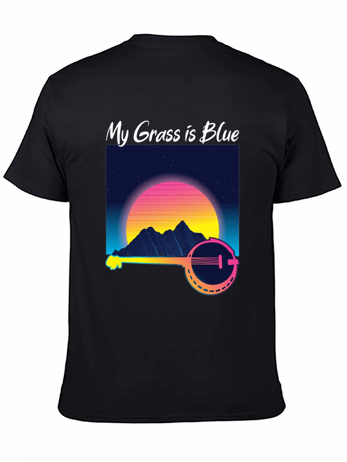 My Grass is Blue Retro Banjo T-Shirt