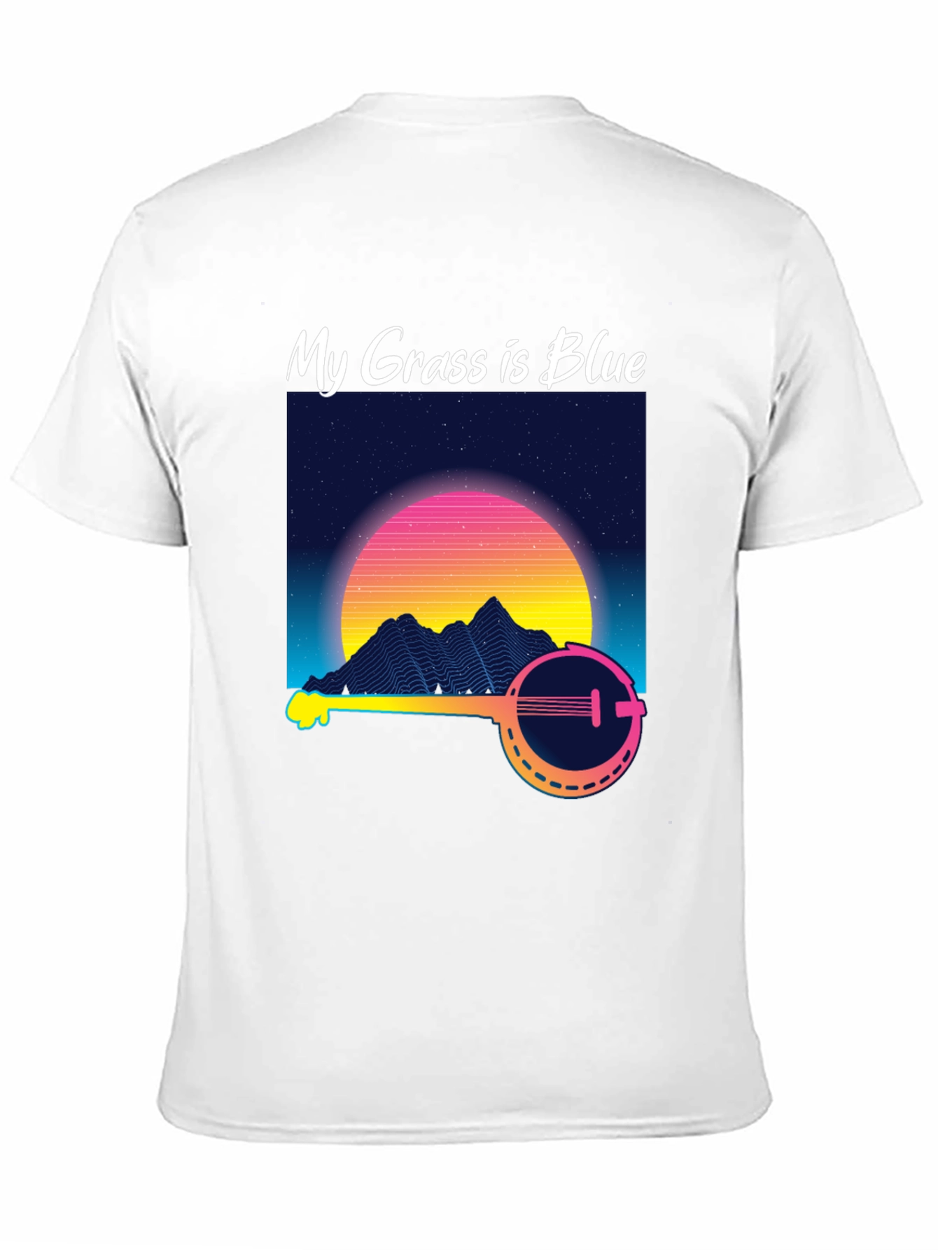 My Grass is Blue Retro Banjo T-Shirt