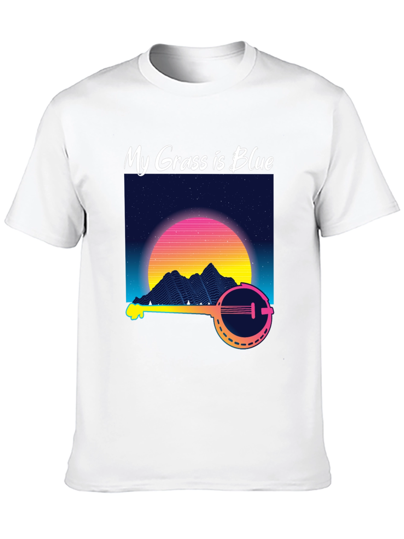 My Grass is Blue Retro Banjo T-Shirt