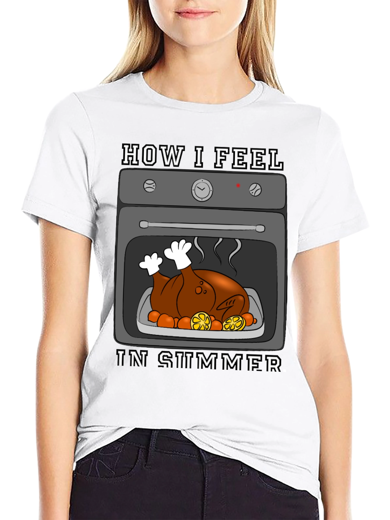 Humorous Summer T-Shirt - Roasted Turkey in Oven
