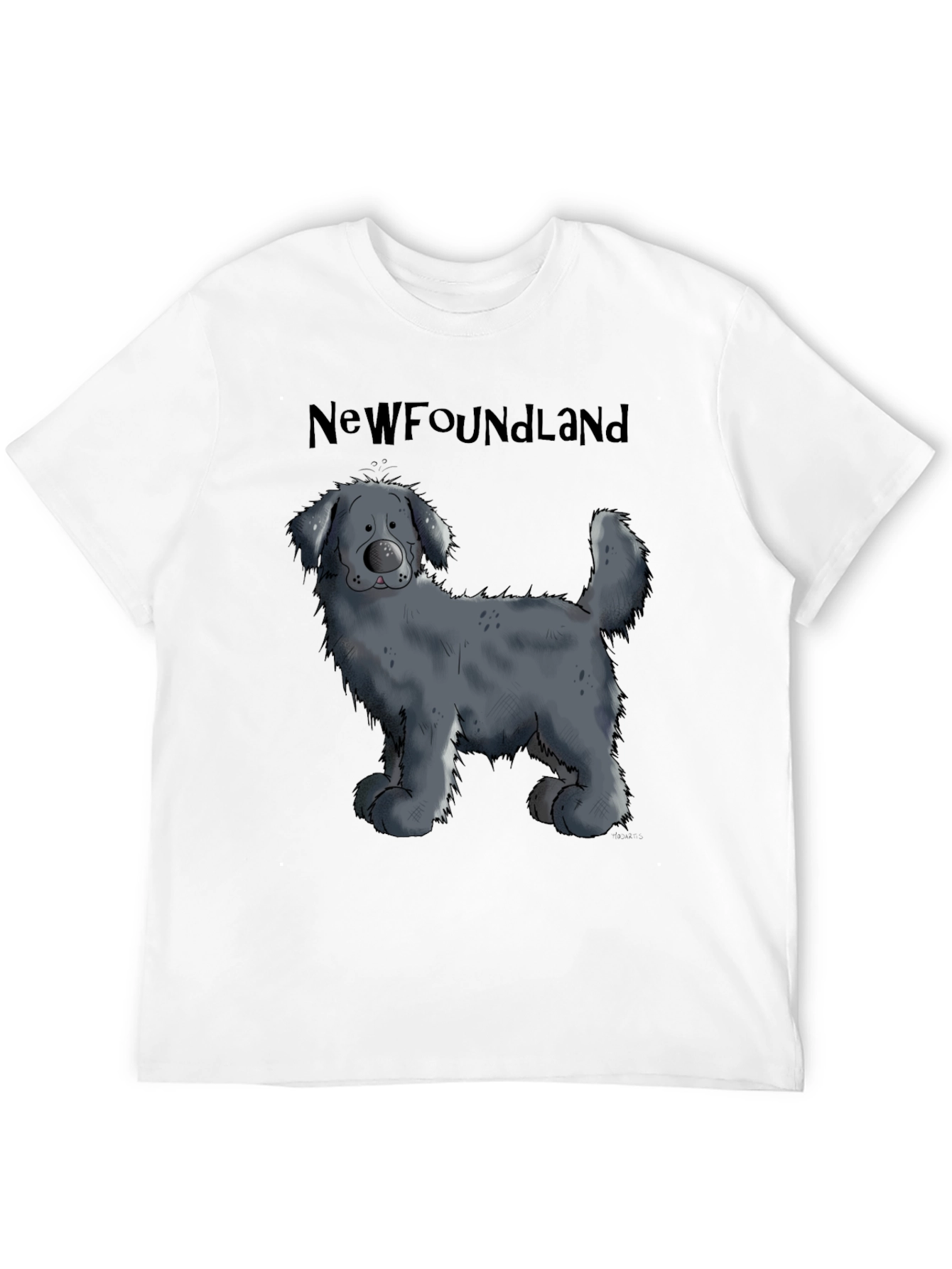 Newfoundland Dog Cartoon Graphic T-Shirt