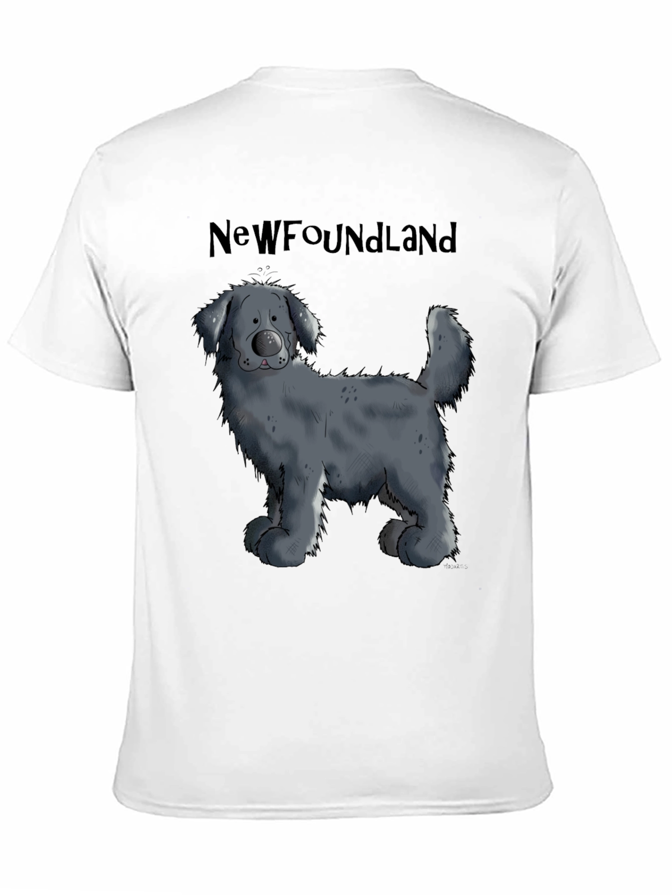 Newfoundland Dog Cartoon Graphic T-Shirt