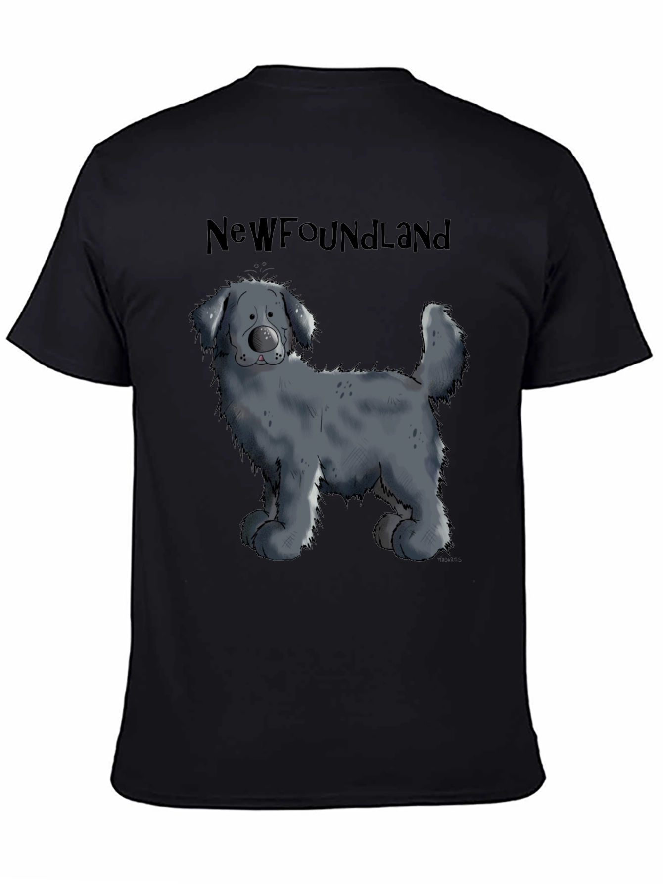 Newfoundland Dog Cartoon Graphic T-Shirt