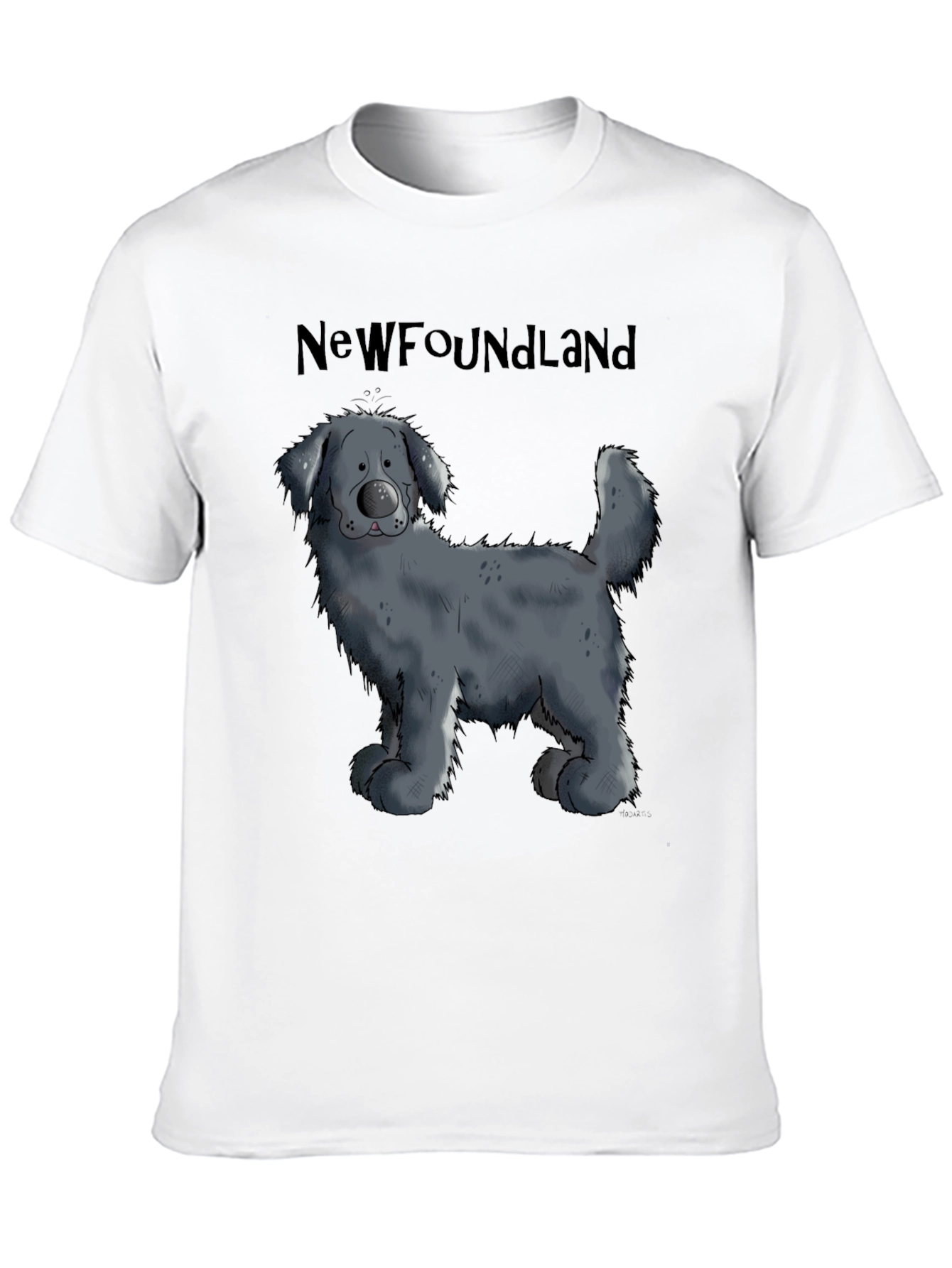 Newfoundland Dog Cartoon Graphic T-Shirt