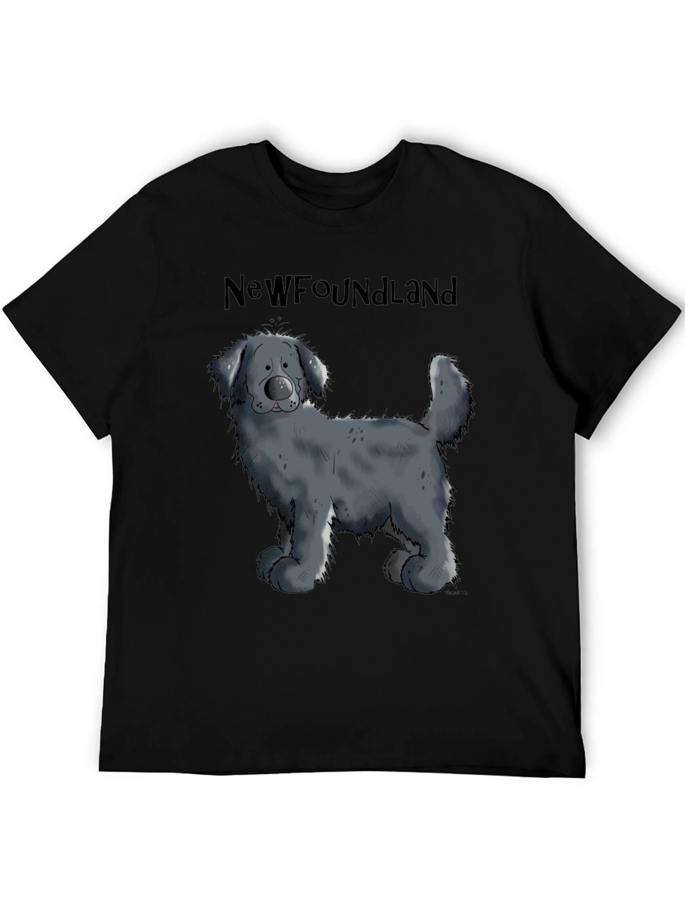Newfoundland Dog Cartoon Graphic T-Shirt