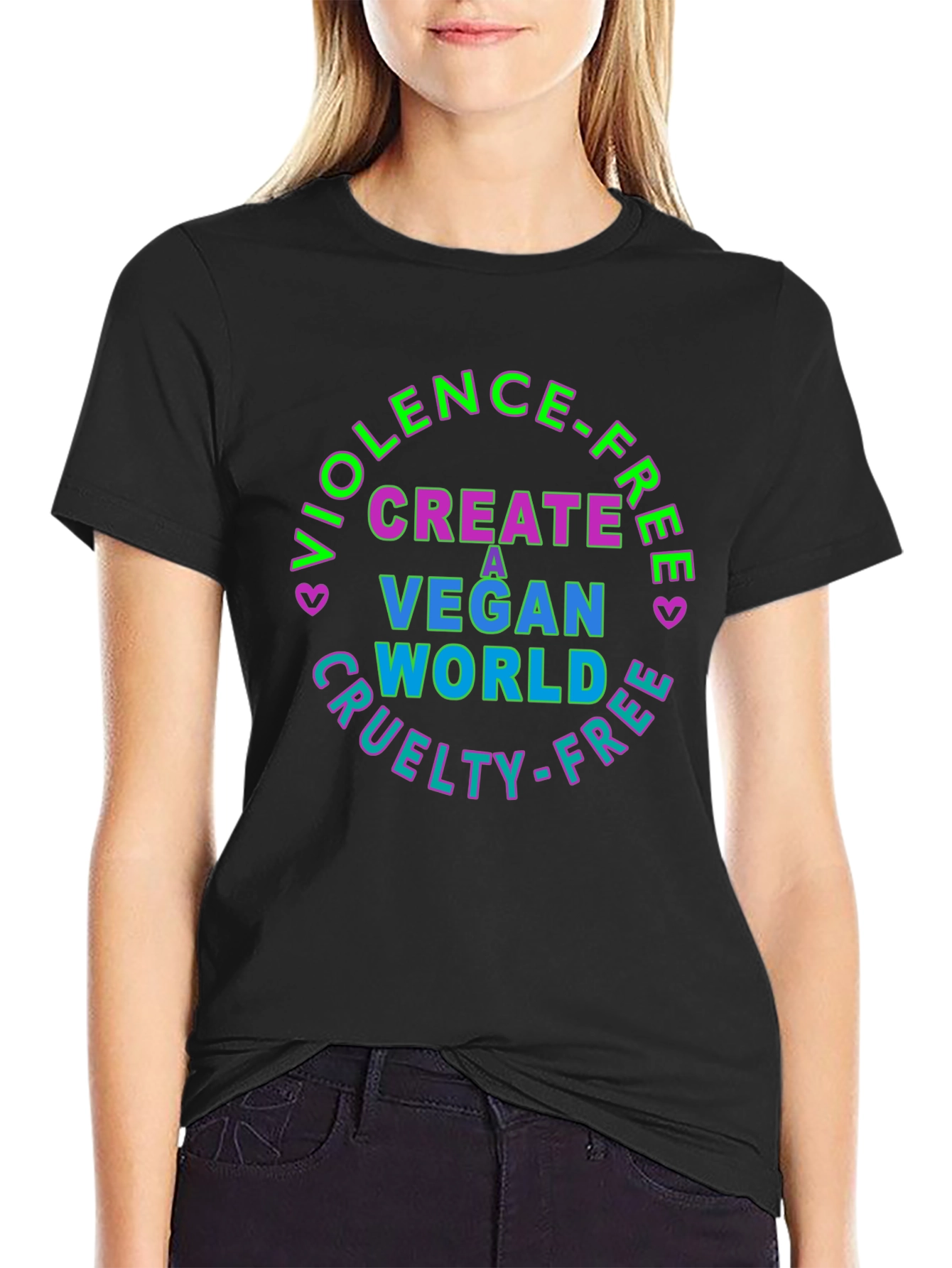 Vegan World T-Shirt - Cruelty Free Violence Free