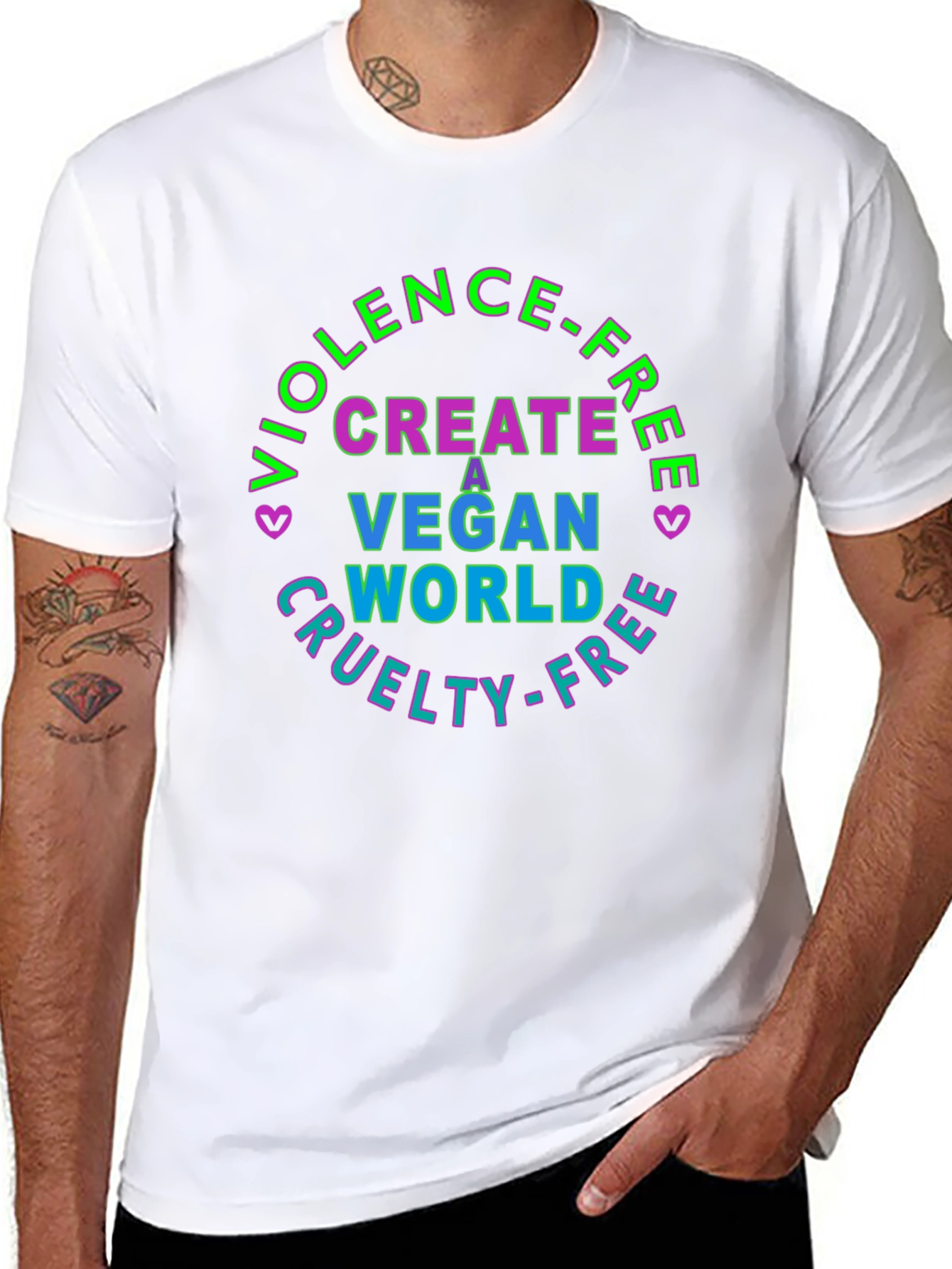 Vegan World T-Shirt - Cruelty Free Violence Free