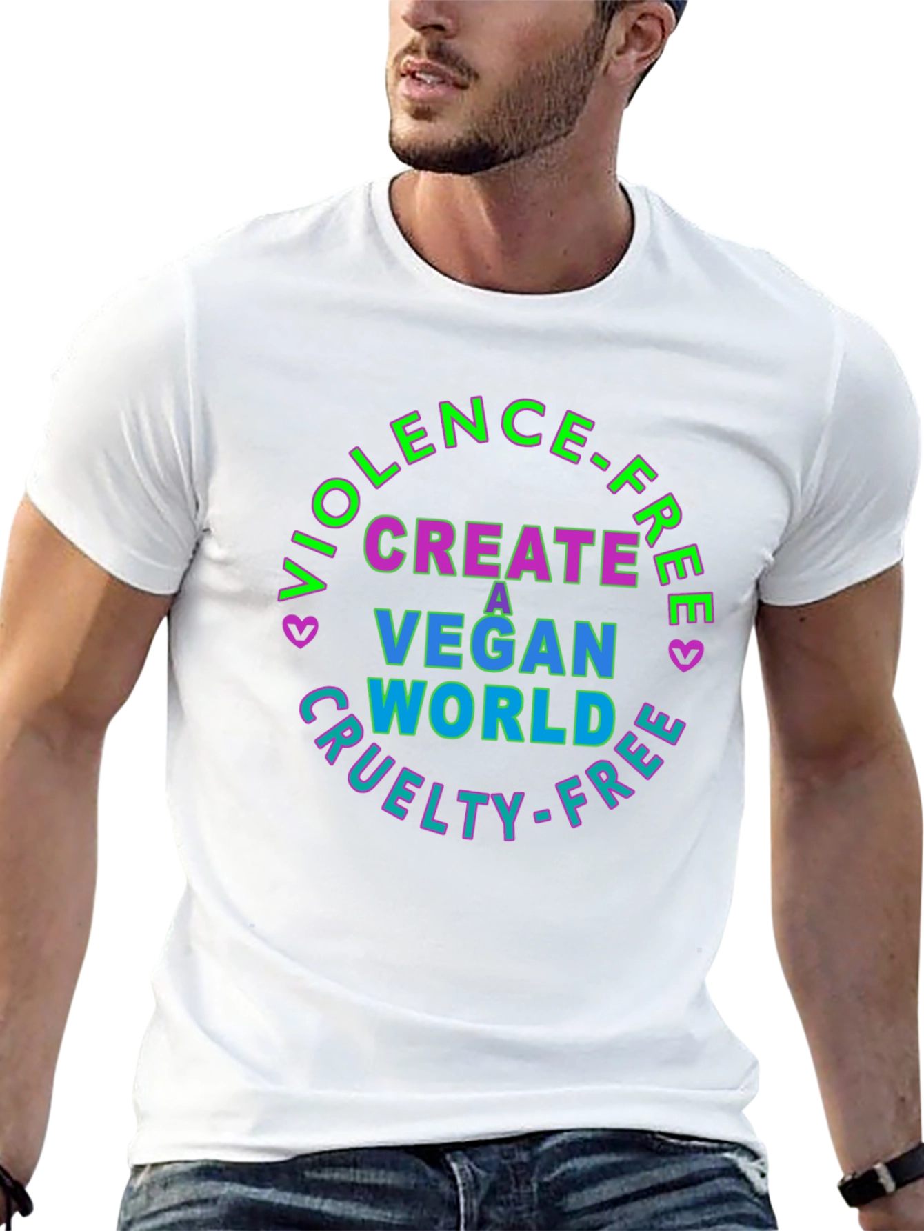 Vegan World T-Shirt - Cruelty Free Violence Free