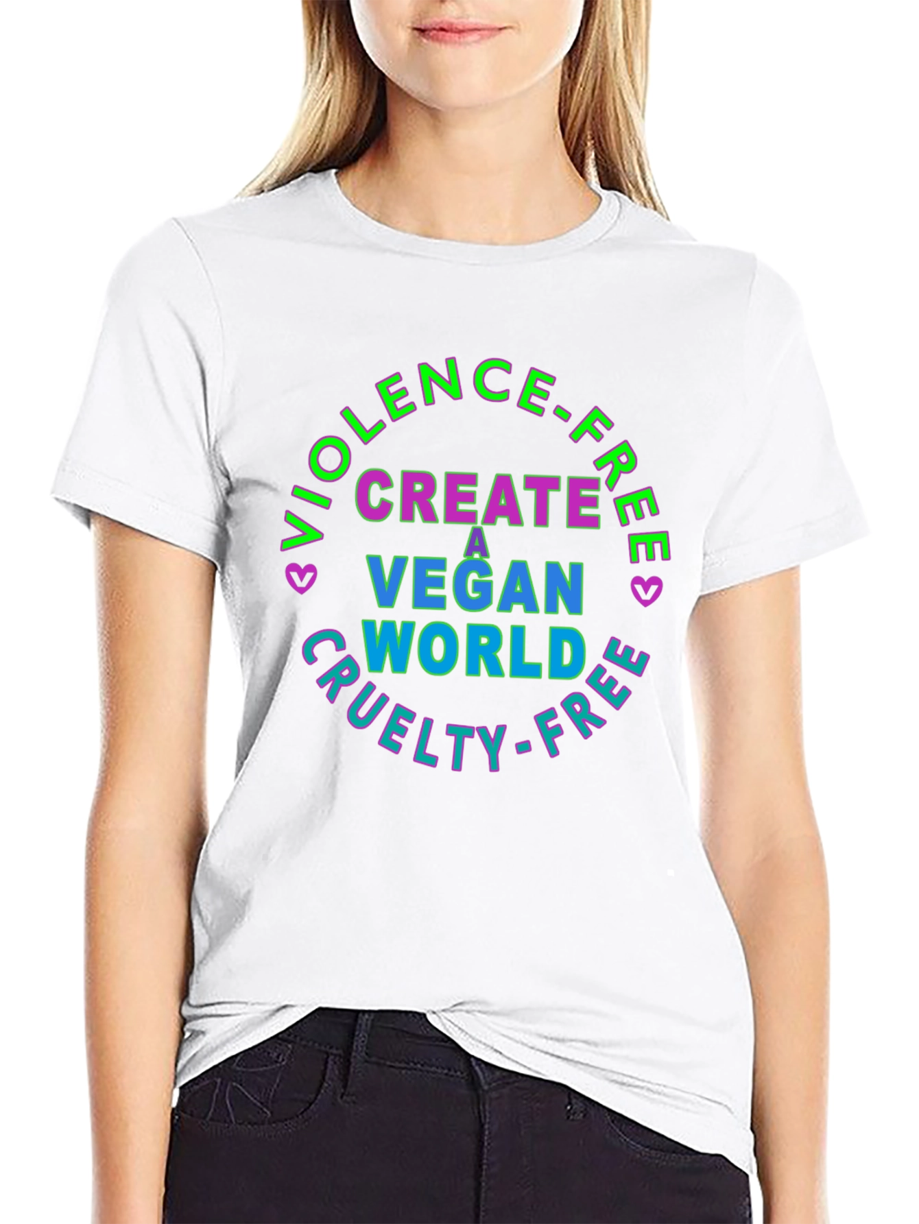 Vegan World T-Shirt - Cruelty Free Violence Free