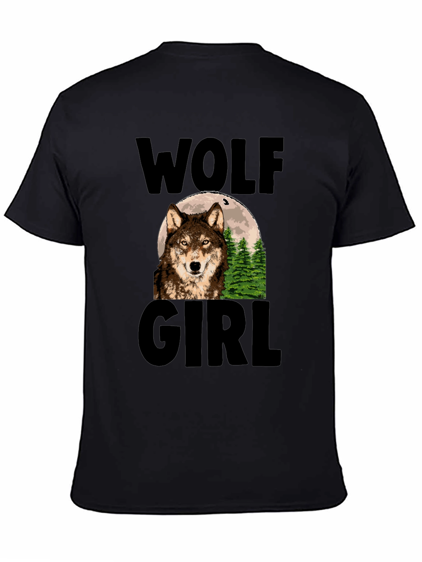 Wolf Girl Graphic Print T-Shirt