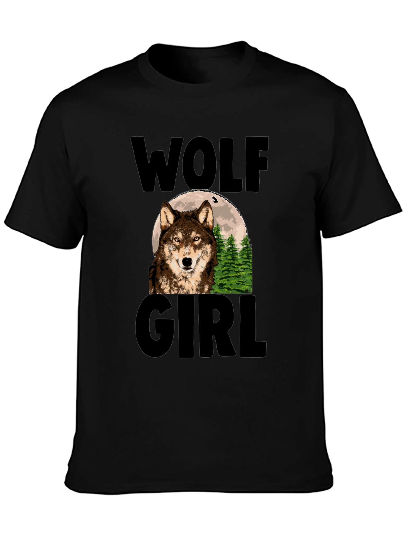 Wolf Girl Graphic Print T-Shirt
