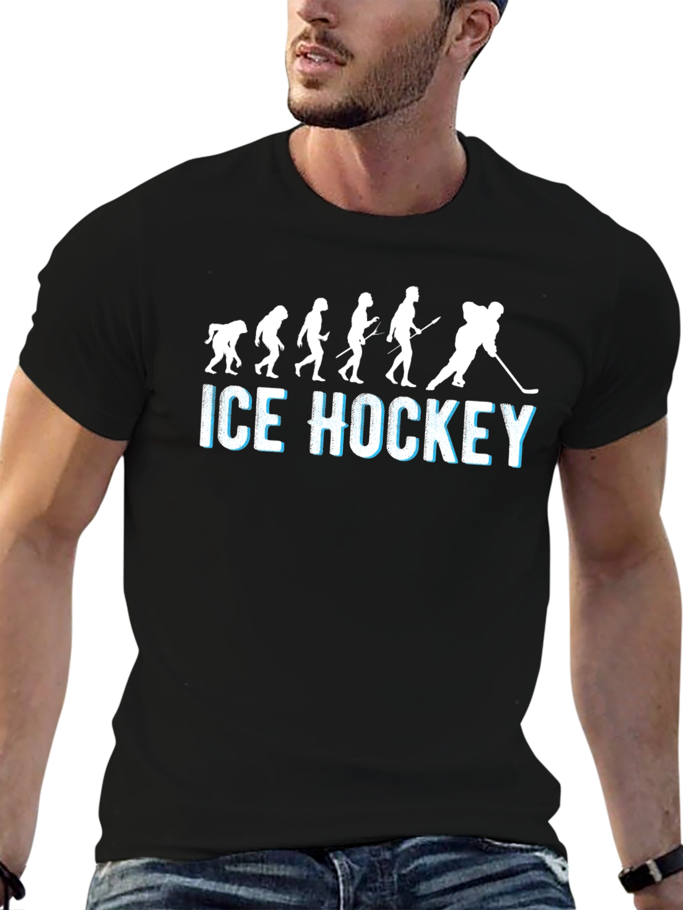 Ice Hockey Evolution T-Shirt - Black