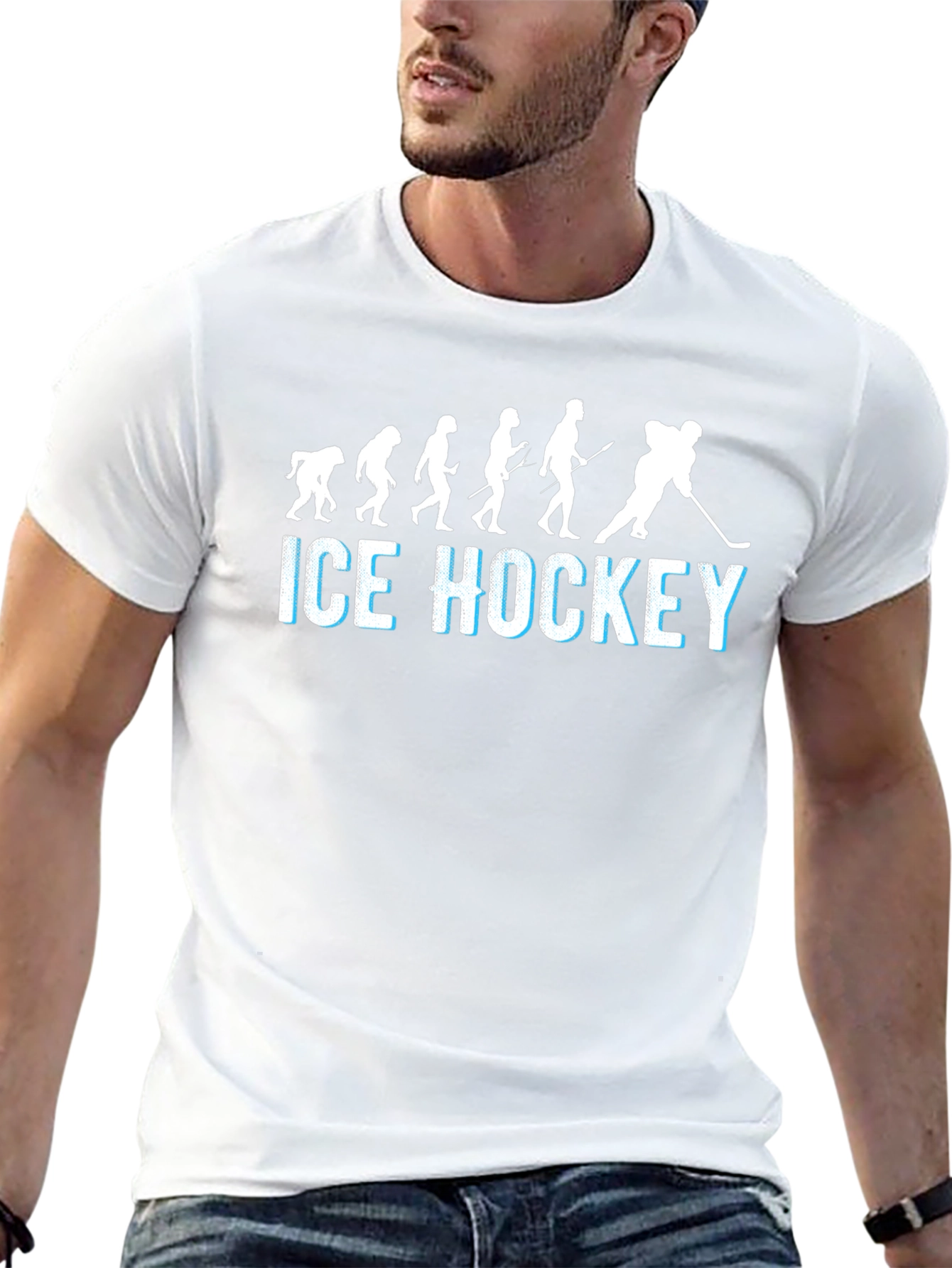Ice Hockey Evolution T-Shirt - Black