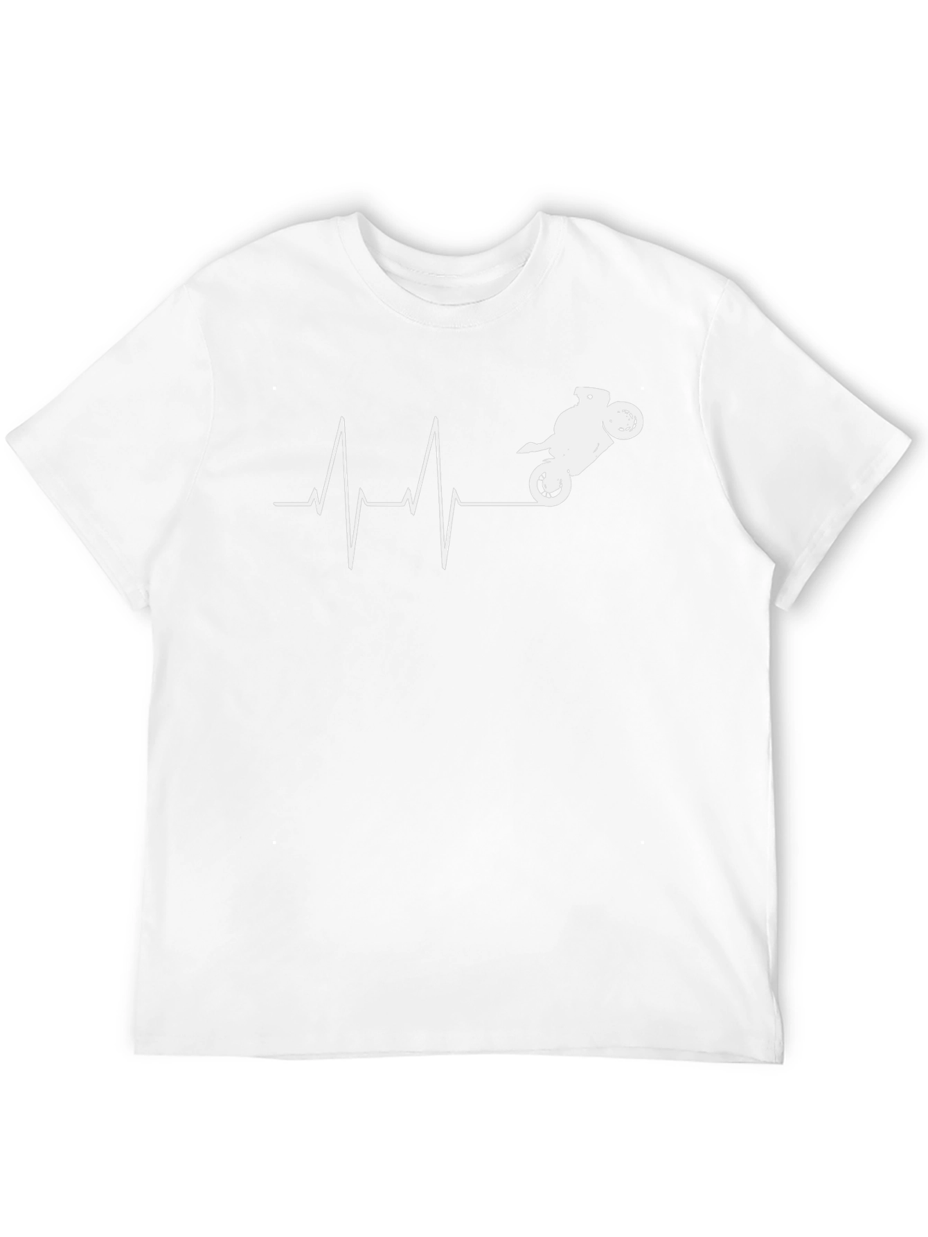 Motorcycle Heartbeat Graphic Tee - Black