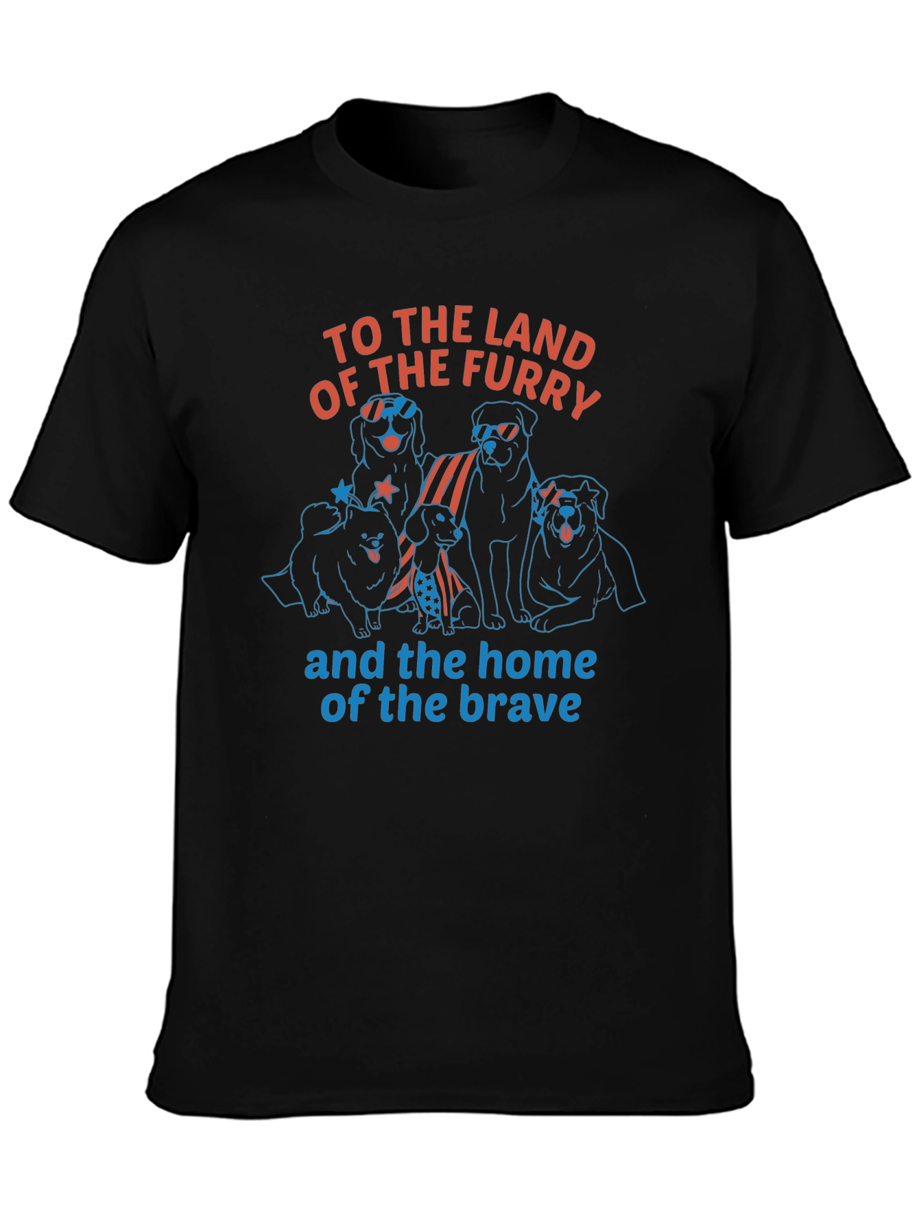 Furry Land Patriotic Dog T-Shirt