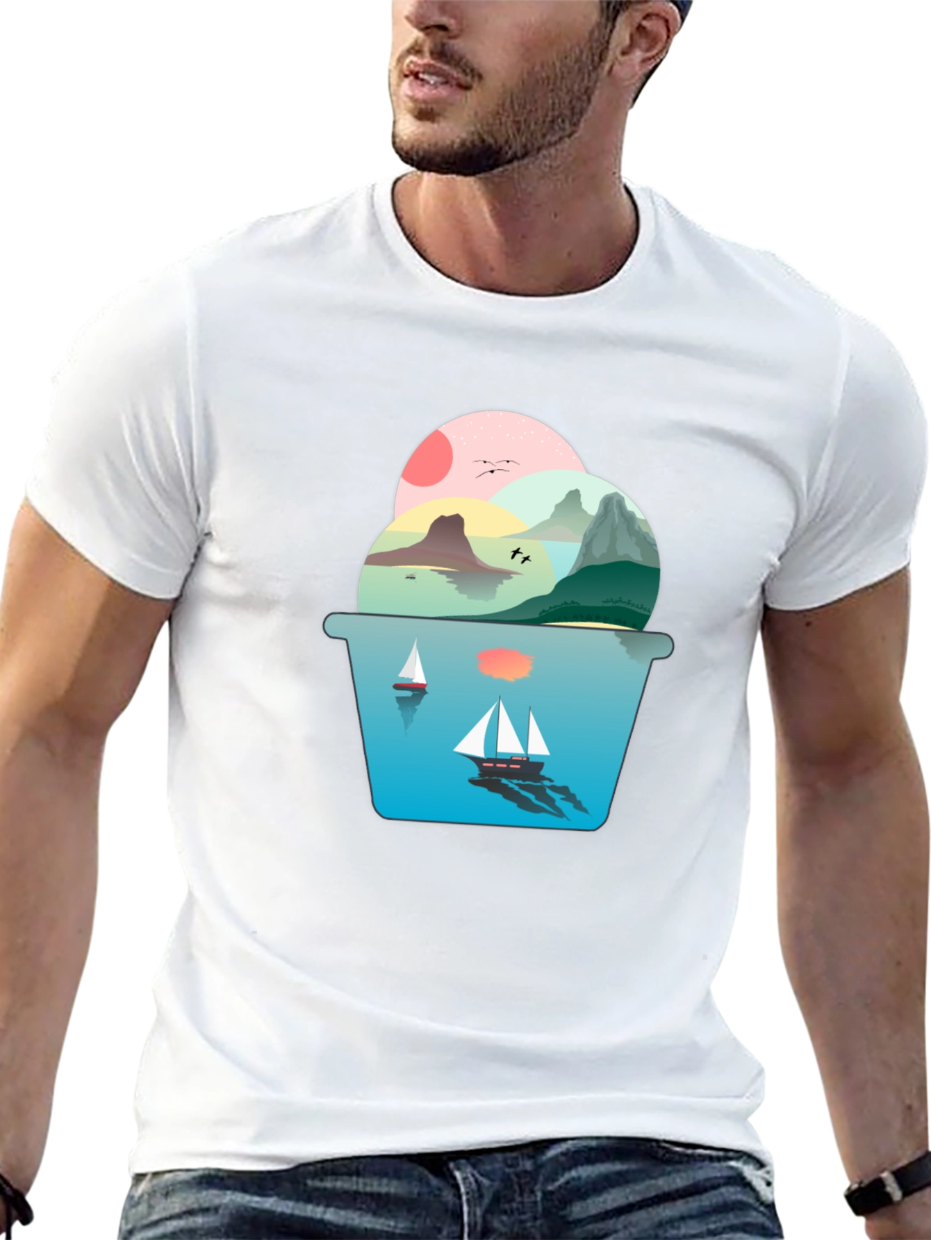 Scenic Seascape Graphic Tee - Coastal Dream Shirt