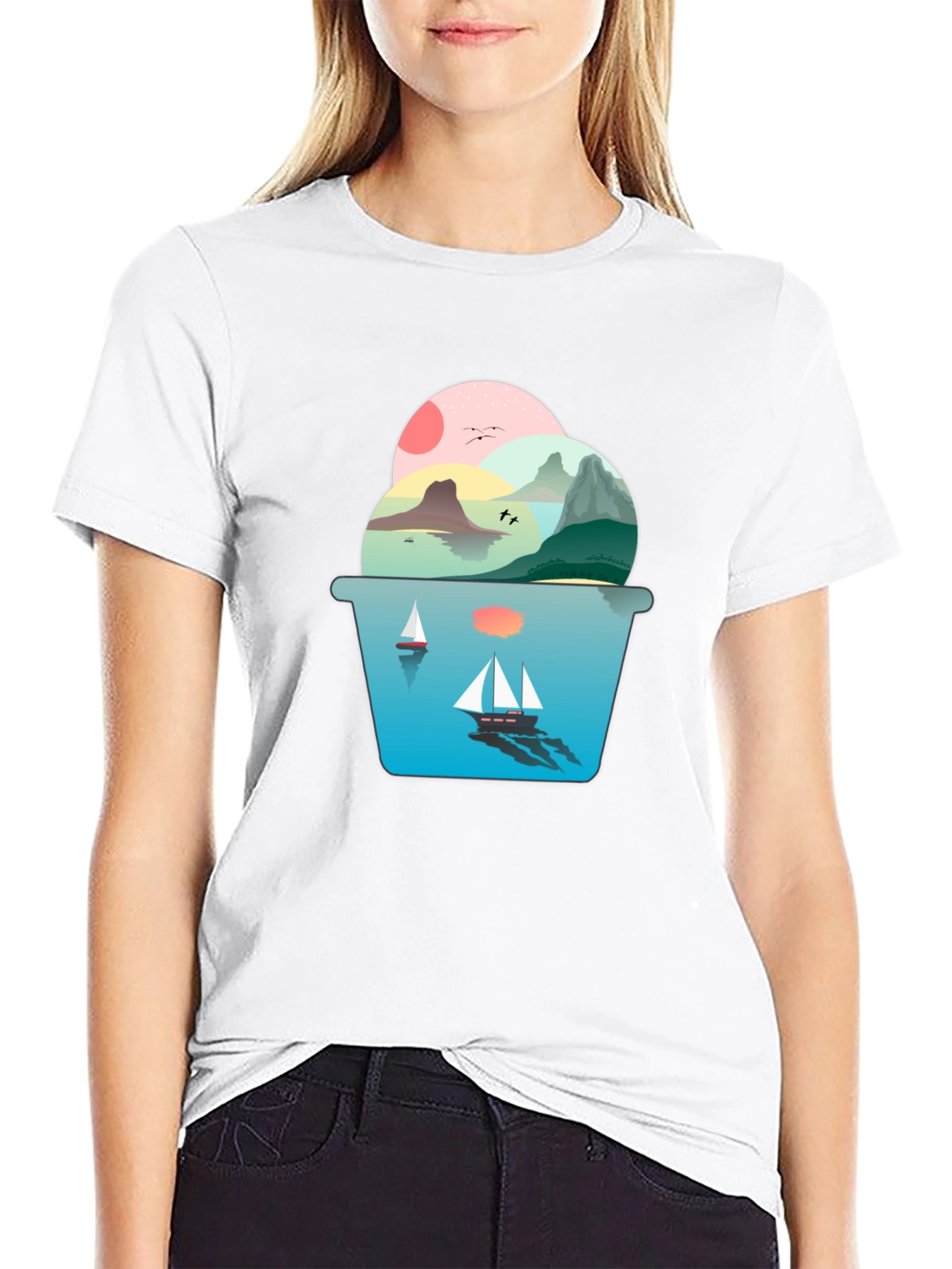 Scenic Seascape Graphic Tee - Coastal Dream Shirt