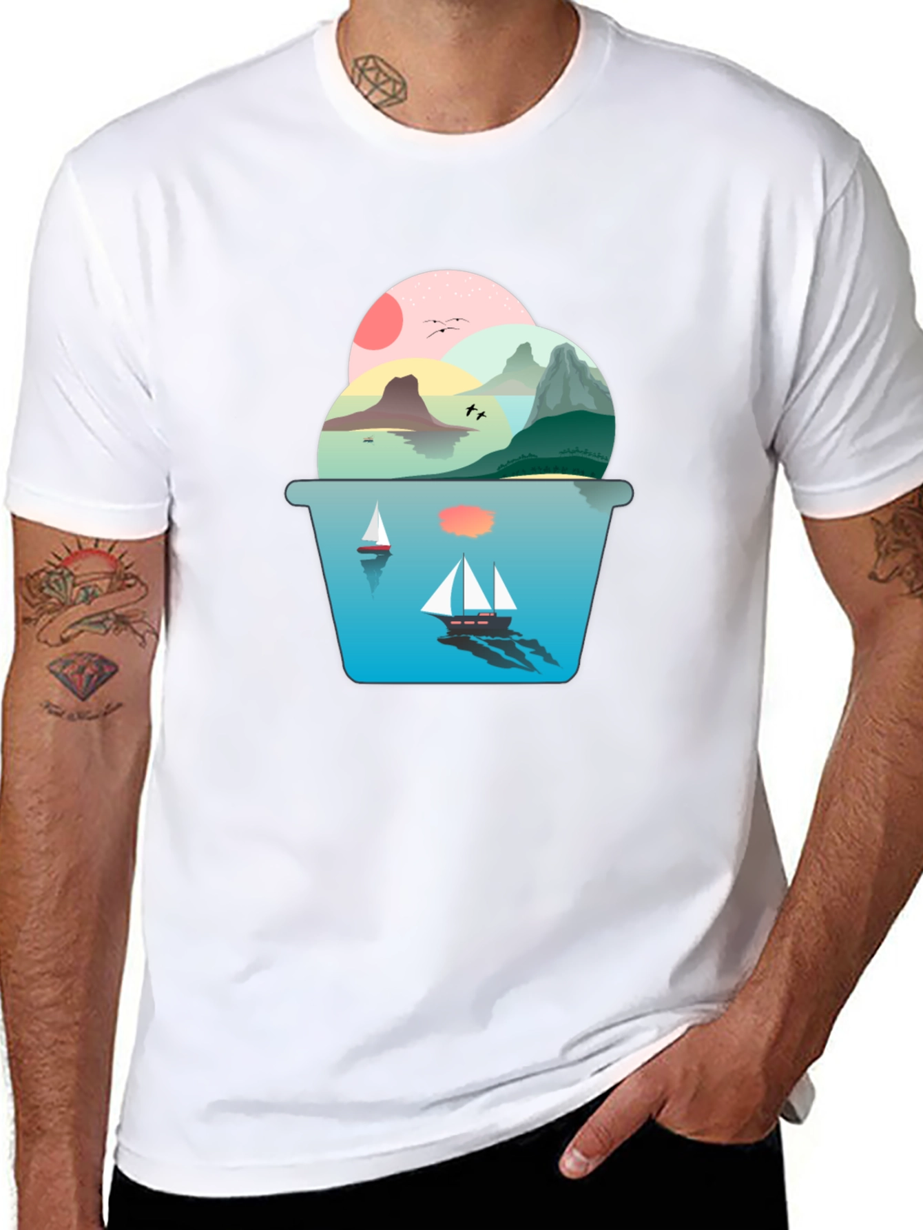 Scenic Seascape Graphic Tee - Coastal Dream Shirt