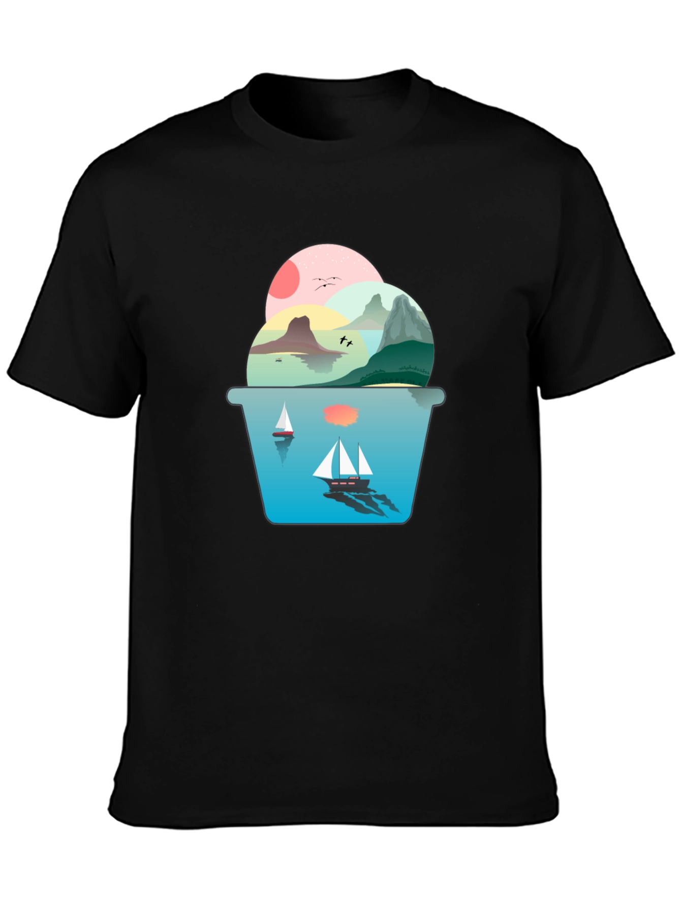 Scenic Seascape Graphic Tee - Coastal Dream Shirt